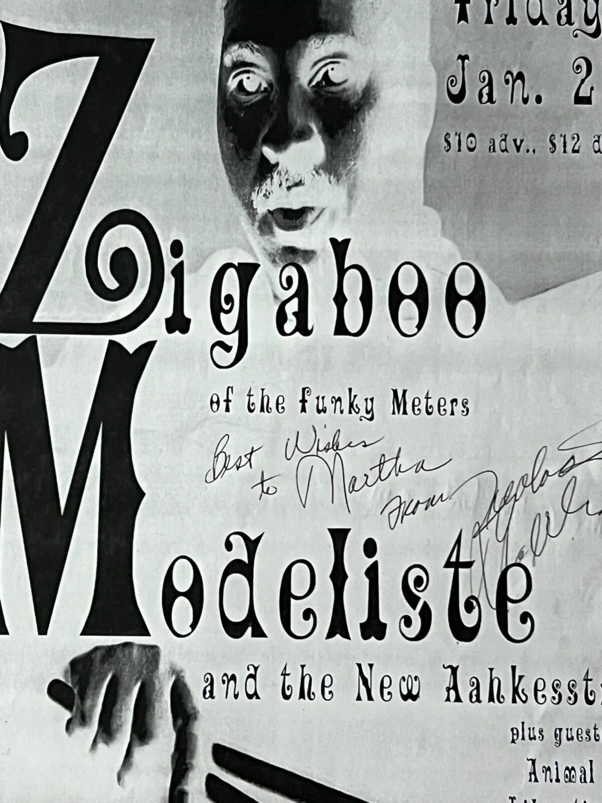 Zigaboo Modeliste of Funky Meters Signed this Original Santa Cruz Concert Poster, изображение 5
