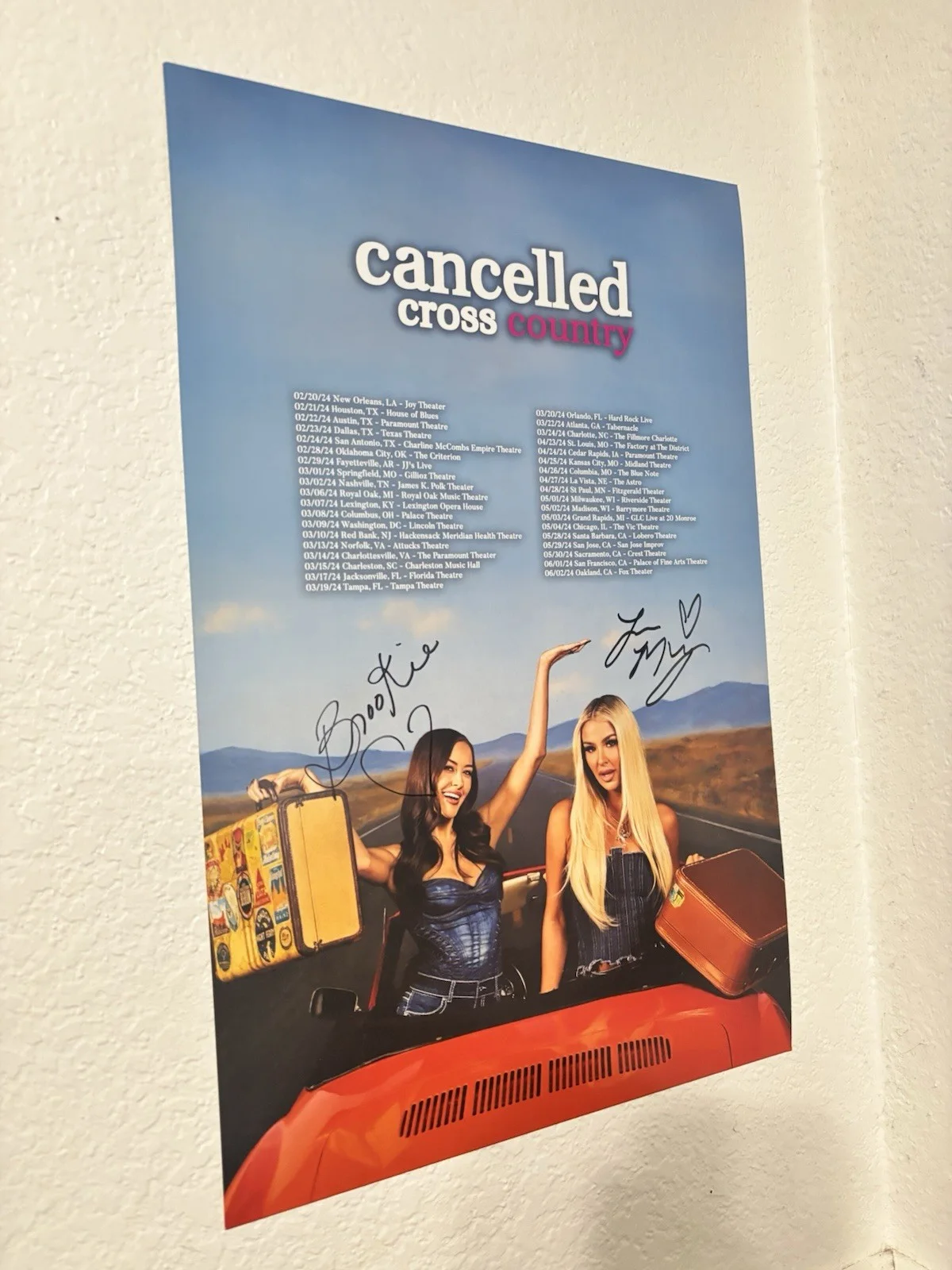 Cancelled Podcast SIGNED Tour Poster Tana & Brooke, image 2
