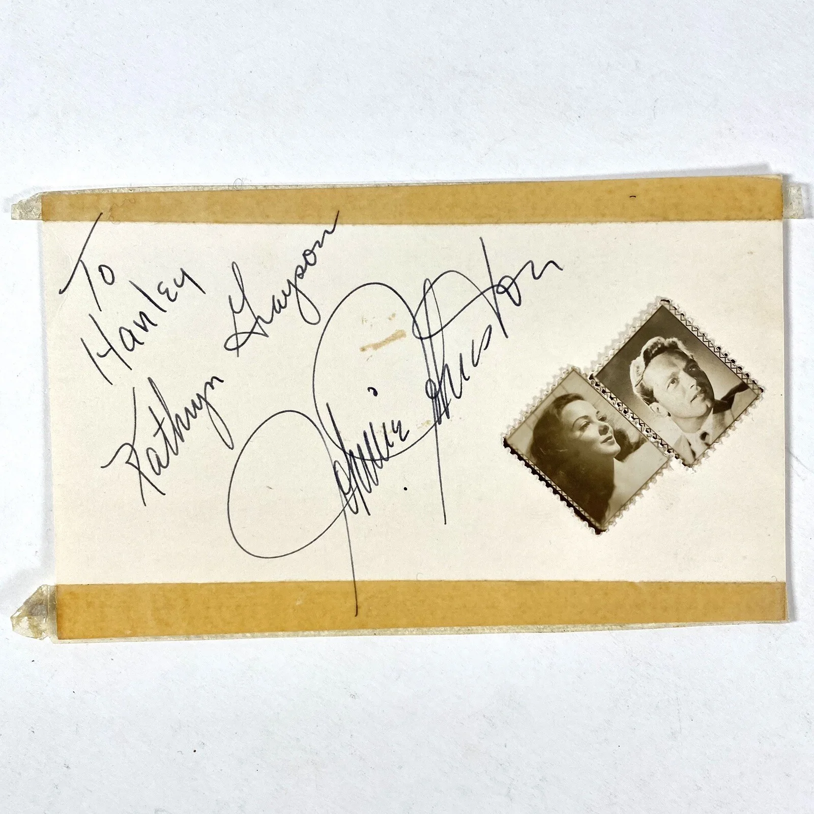 Kathryn Grayson — Kathryn Grayson & Johnnie Johnston Signed Autographed Vintage Album Page Photos