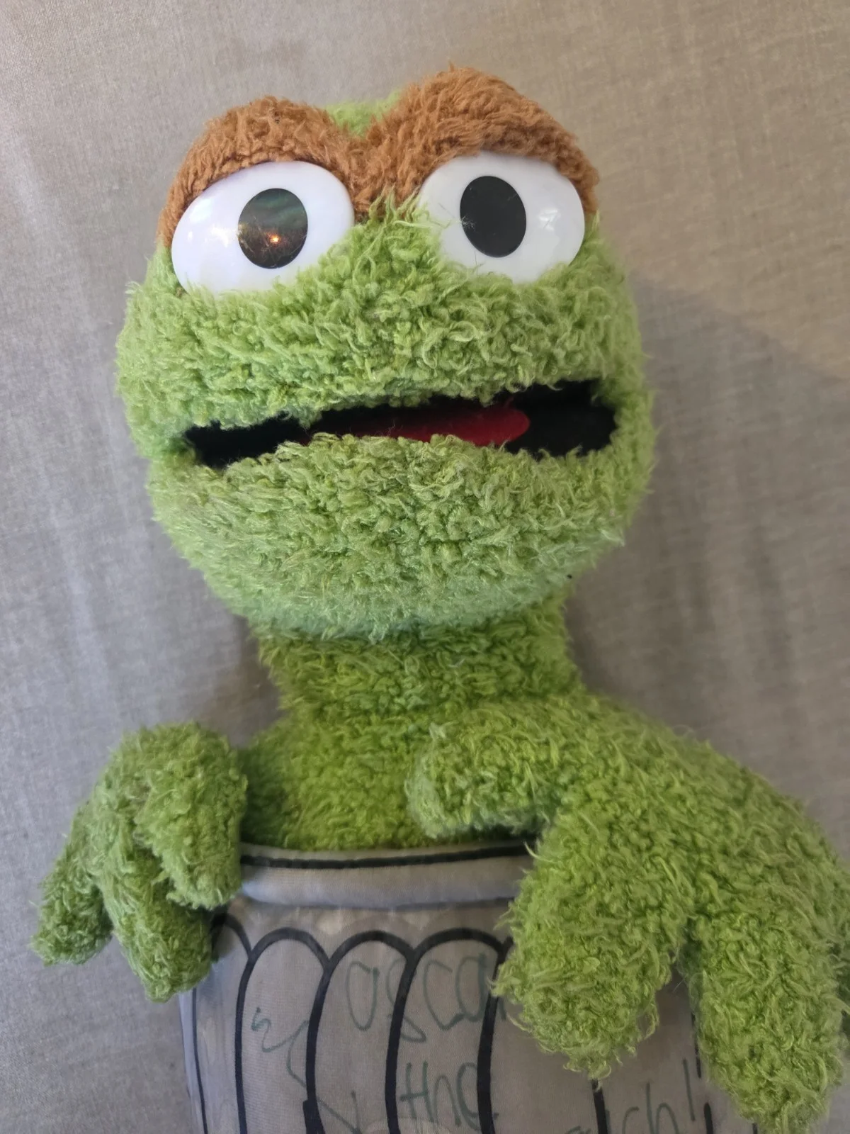 caroll spinney — Signed Oscar the Grouch Plush, image 2