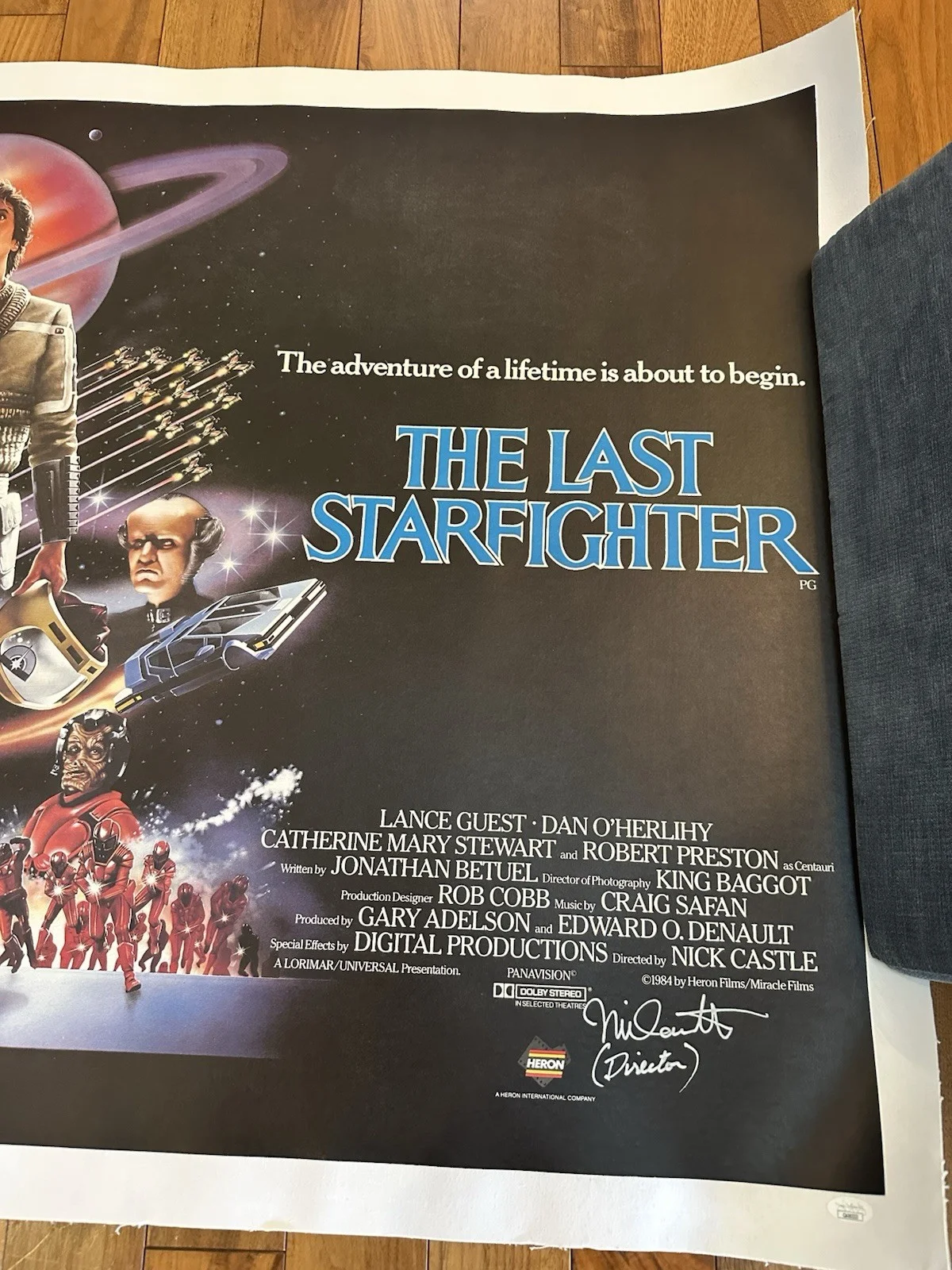 Nick Castle — The Last Starfighter Nick Castle Signed 33 x 43.5" Canvas Movie Poster JSA Cert., изображение 5