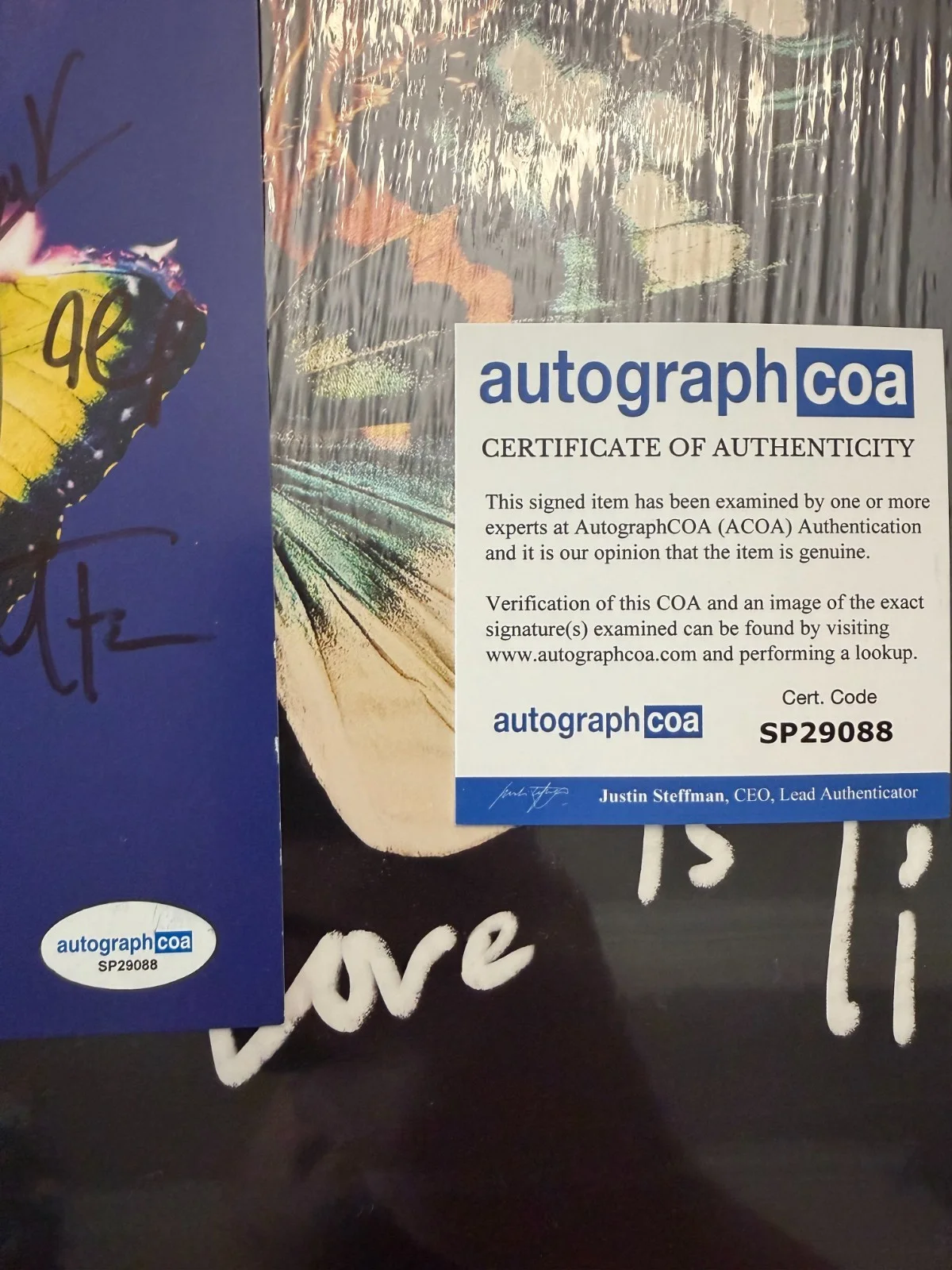 Maroon 5 GROUP SIGNED Love Is Like Vinyl Adam Levine Autograph ACOA SP29088, image 3