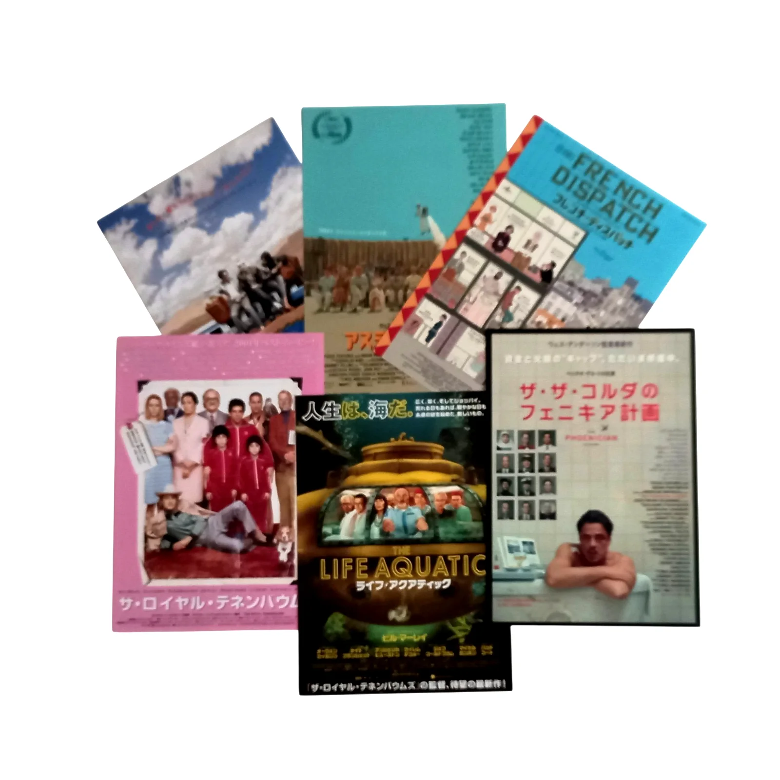 Wes Anderson Original Japanese B5 (7"x10") Chirashi poster Bundle (x6 Flyers), изображение 2