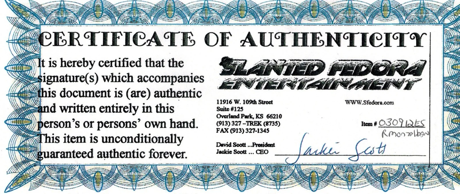STAR TREK SIGNED - RICARDO MONTALBAN - 8X10 PHOTO - WRATH OF KHAN - MINT - COA, изображение 3