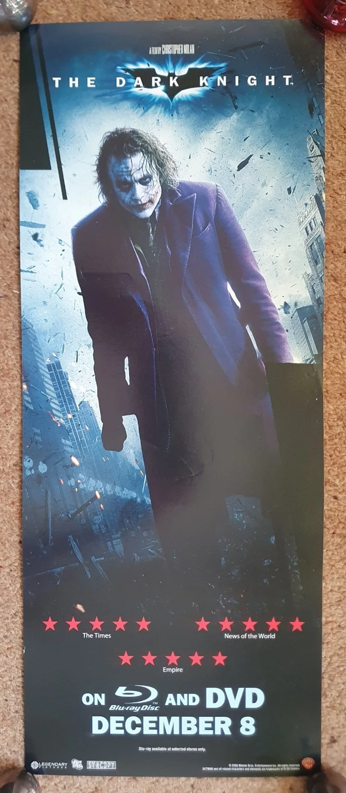 Batman Begins (2005) + the Dark Knight (2008) - original UK DVD posters, изображение 2