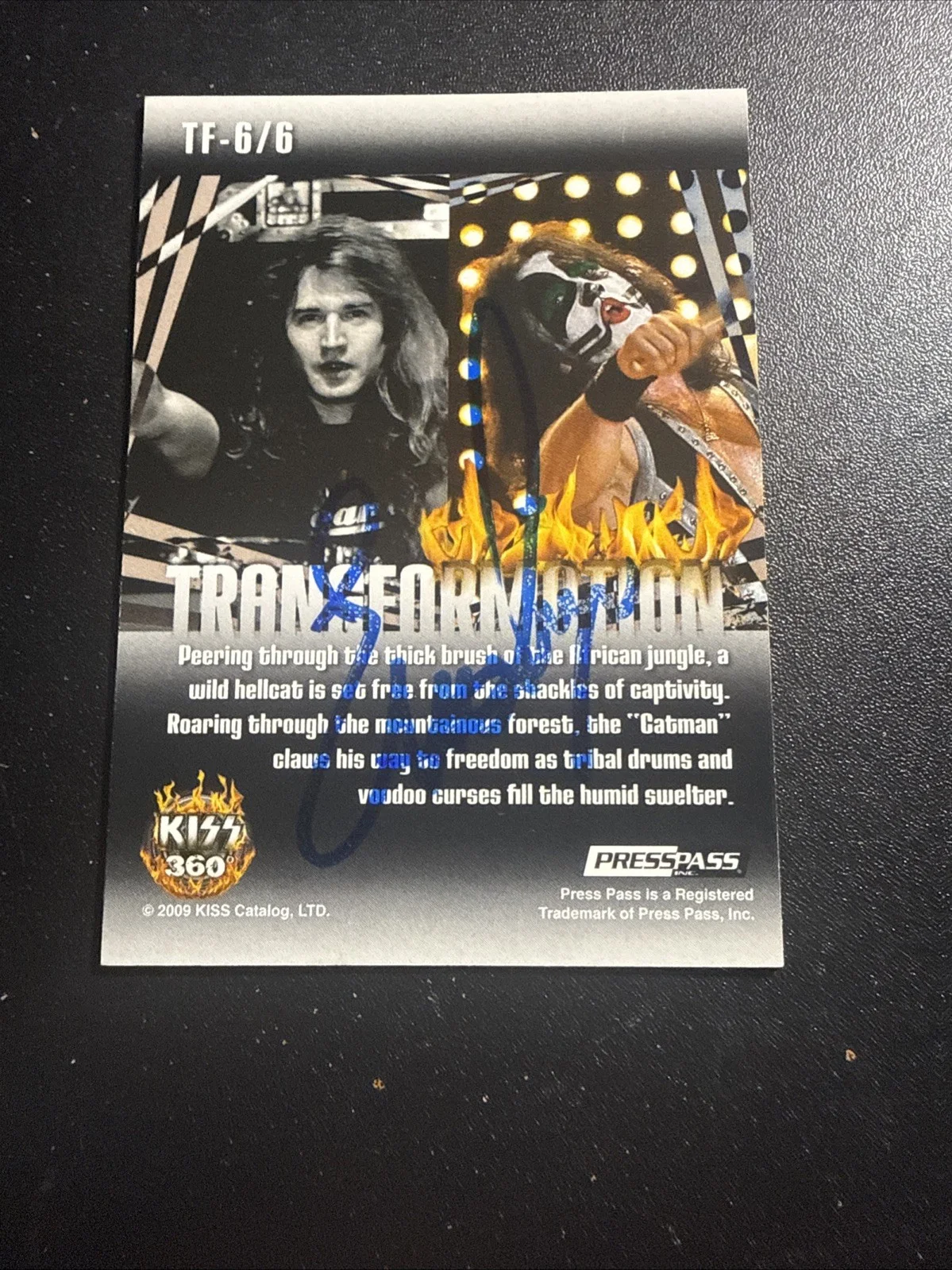 ERIC SINGER 2009 PRESS PASS TRANSFORMATION KISS SIGNED AUTOGRAPHED CARD READ!!!!, image 4