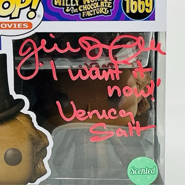 Julie Dawn Cole Signed Willy Wonka & The Chocolate Factory Funko Pop #1669 OC, изображение 2