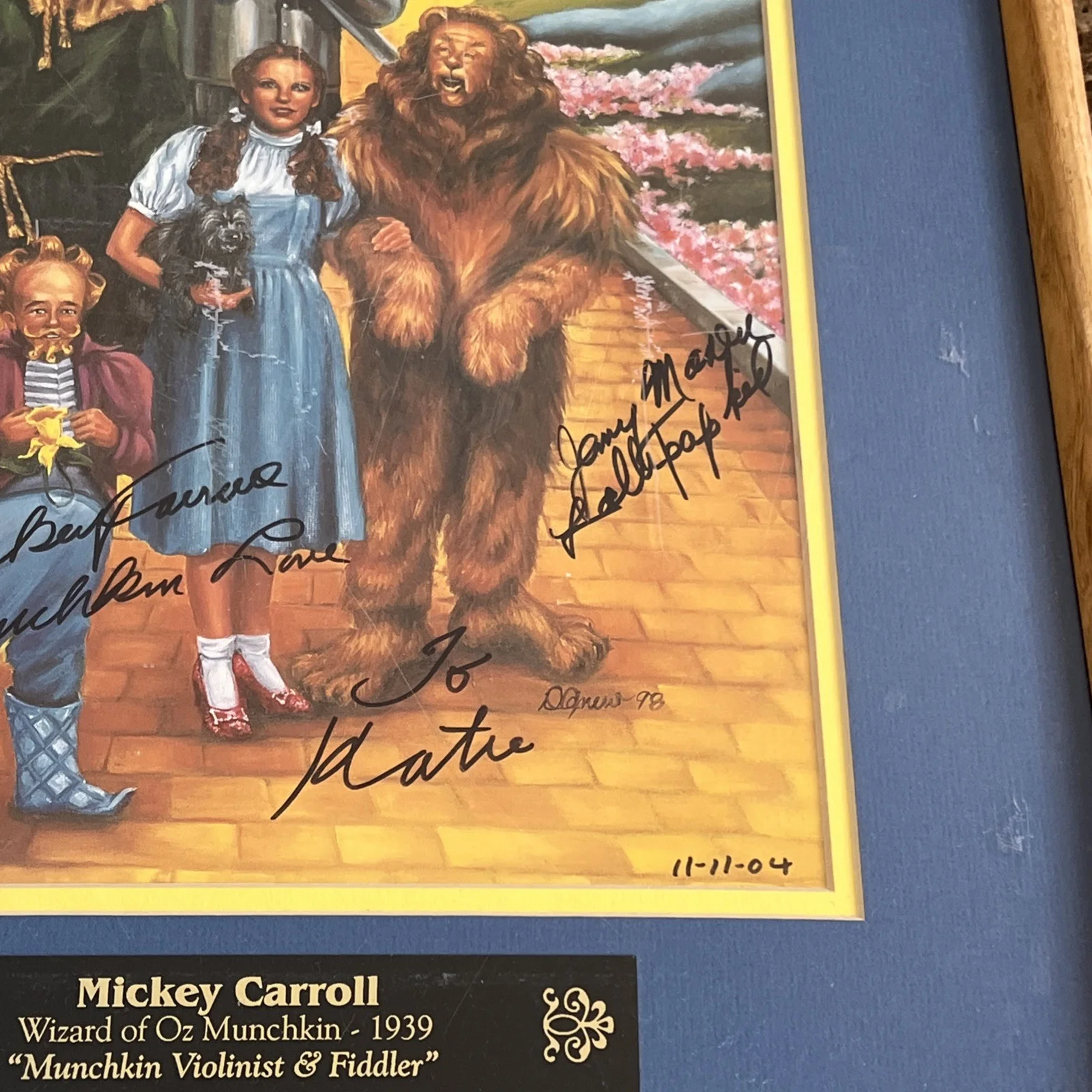 Mickey Carrol Wizard Of Oz Munchkin 1939 “Muchkin Violinist & Fiddler AUTOGRAPHS, изображение 3