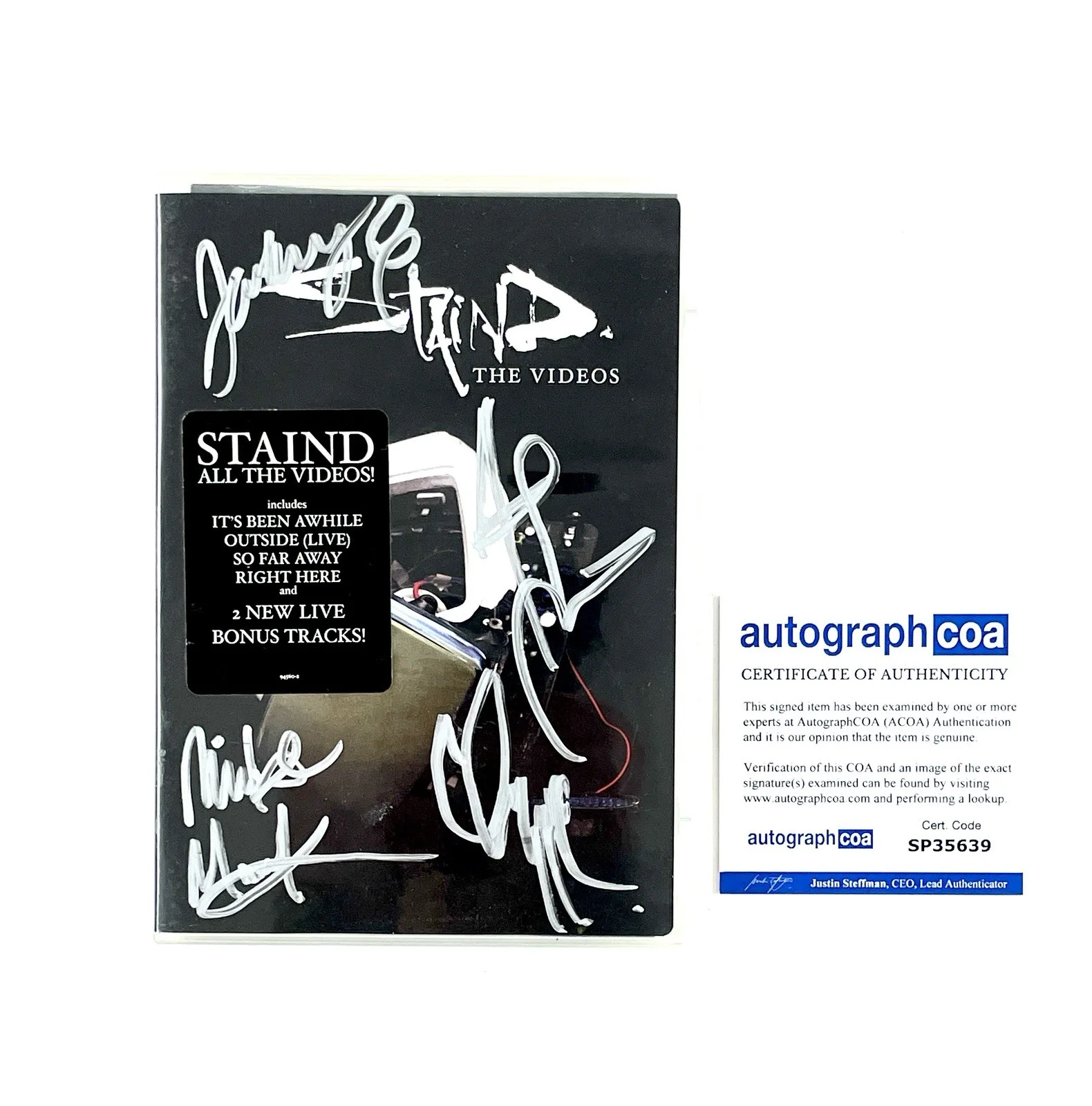 Staind Rare Original Lineup Band Signed The Videos DVD All 4 Members ACOA COA, image 4