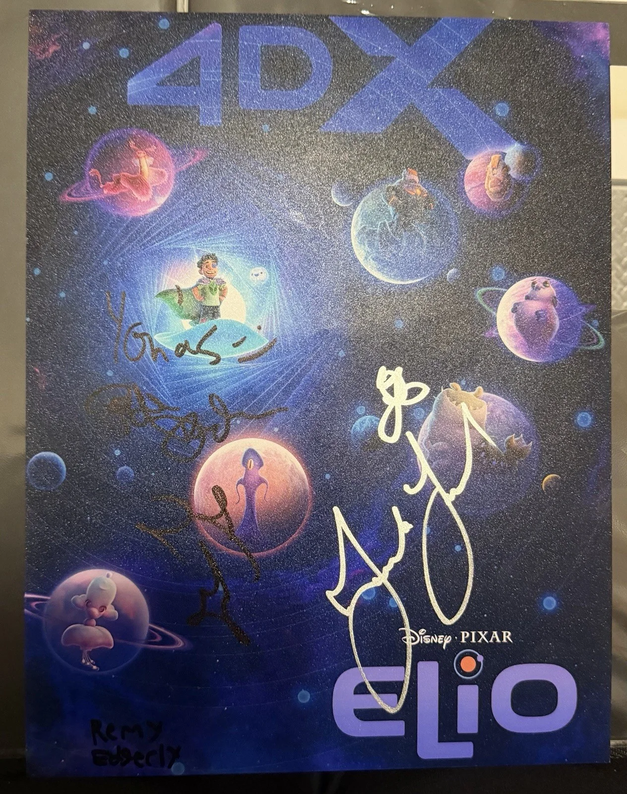 Zoe saldana — Elio Signed 8x10 Photo Zoe Saldana, Jameela Jamil, Remy, Peter Docter + Disney
