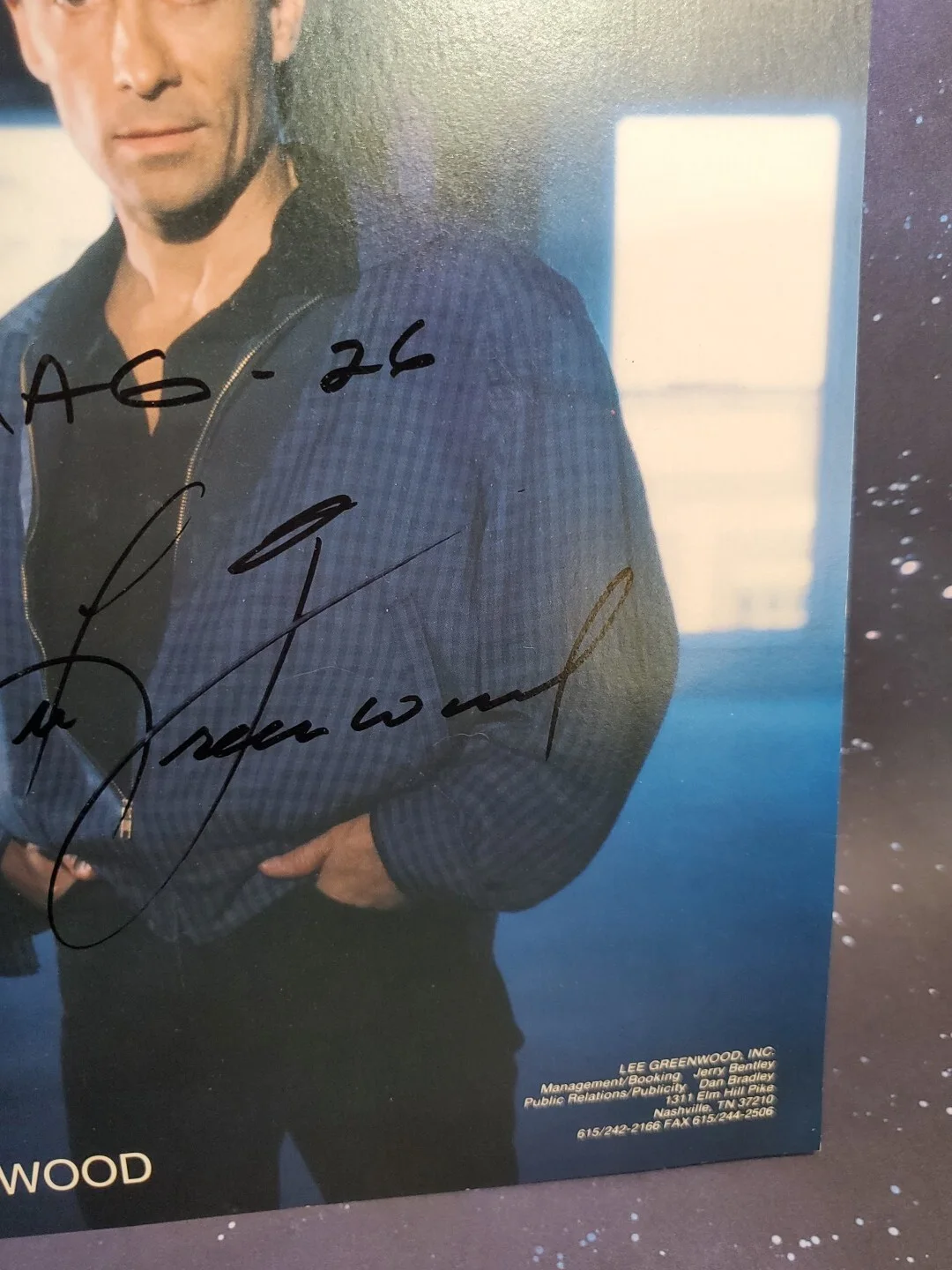 Lee Greenwood autographed signed 8x10 photo RARE USMC MAG-26 Music, изображение 3