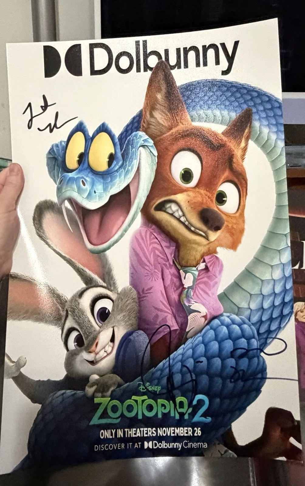Wilmer Valderrama — Zootopia 2 Signed Cast 12x18 Photo Wilmer Valderrama, Tudyk, Fortune Autograph