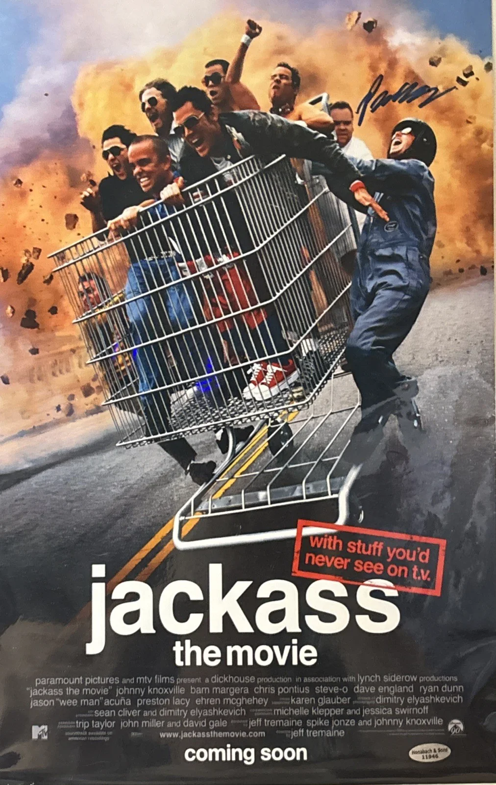 Ehren Mcgee & Preston Lacy — Jack Ass The Movie Poster 11 By 17 - Signed By Preston Lacy And Ehren McGhee