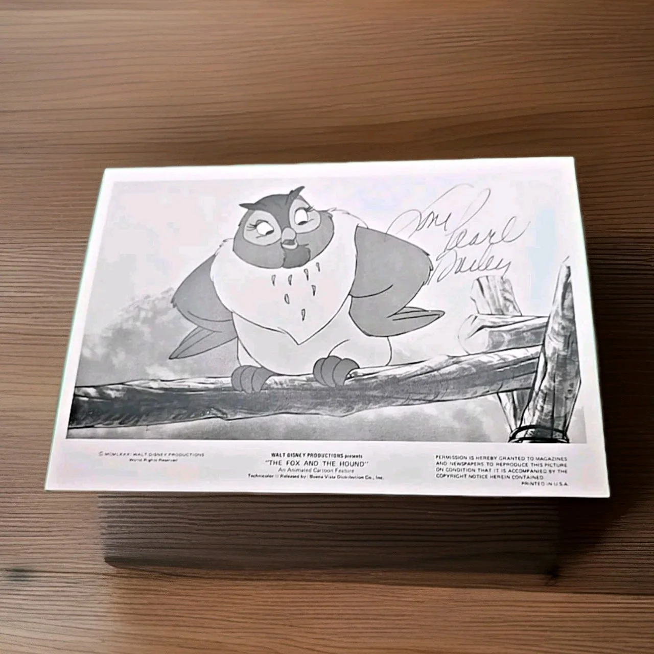 RARE Pearl Bailey Signed Disney Photo BIG MAMA Fox & The Hound 1981 Autograph, изображение 3