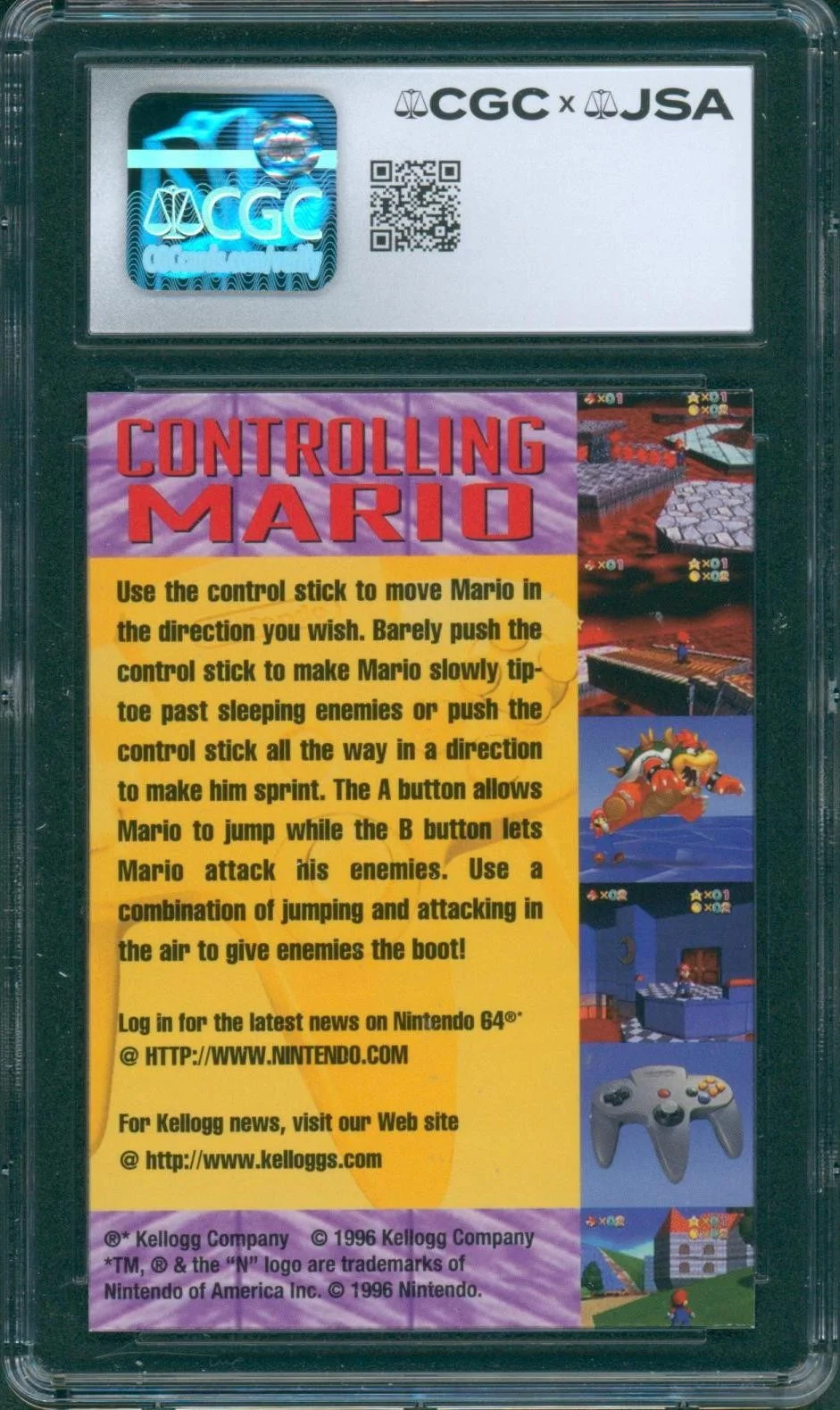 Charles Martinet — Charles Martinet Signed Lenticular Card Super Mario 64 Autograph CGC x JSA SLAB, image 2