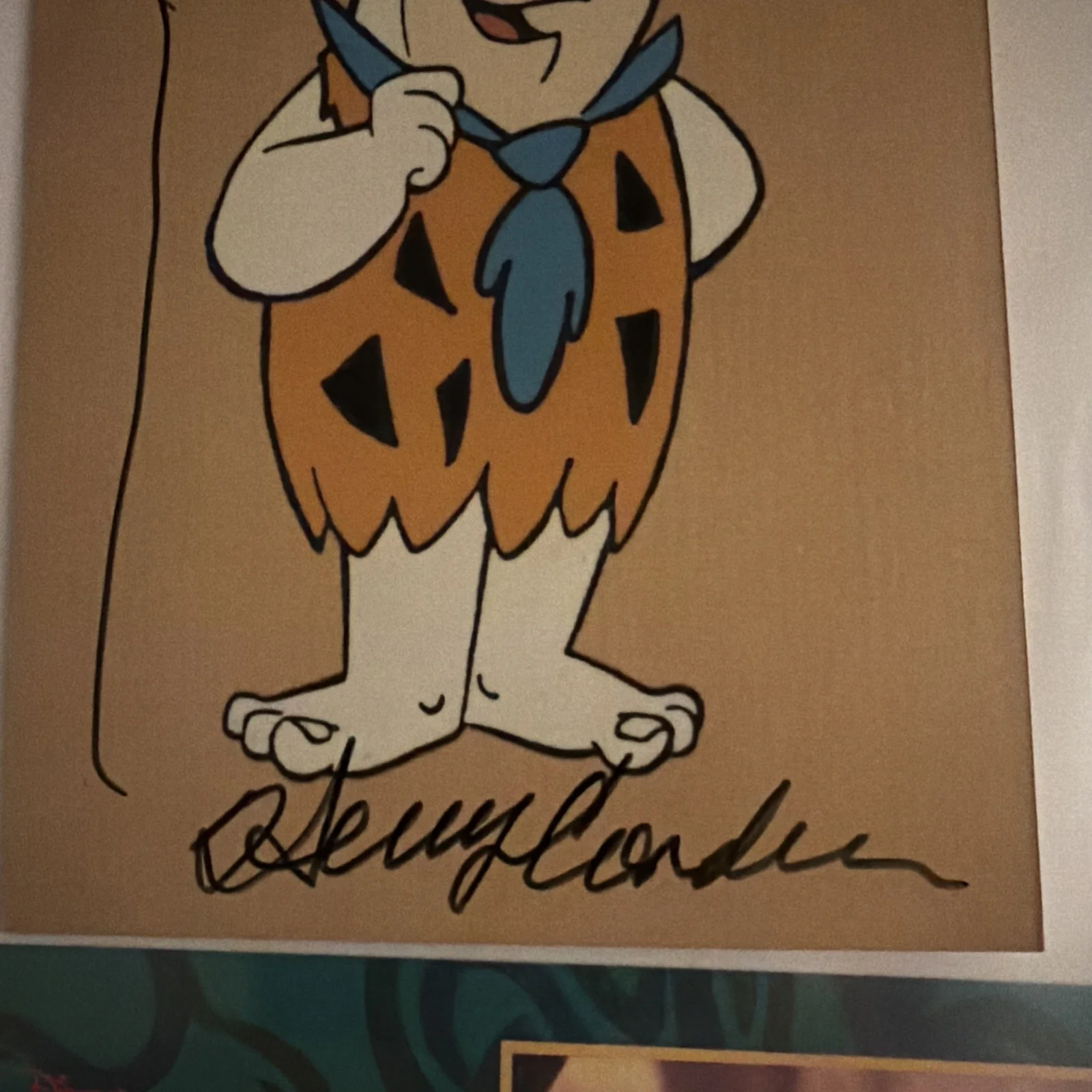 Henry Corden Signed Fred Flintstone Cartoon Art Hanna-Barbera Autograph, image 2