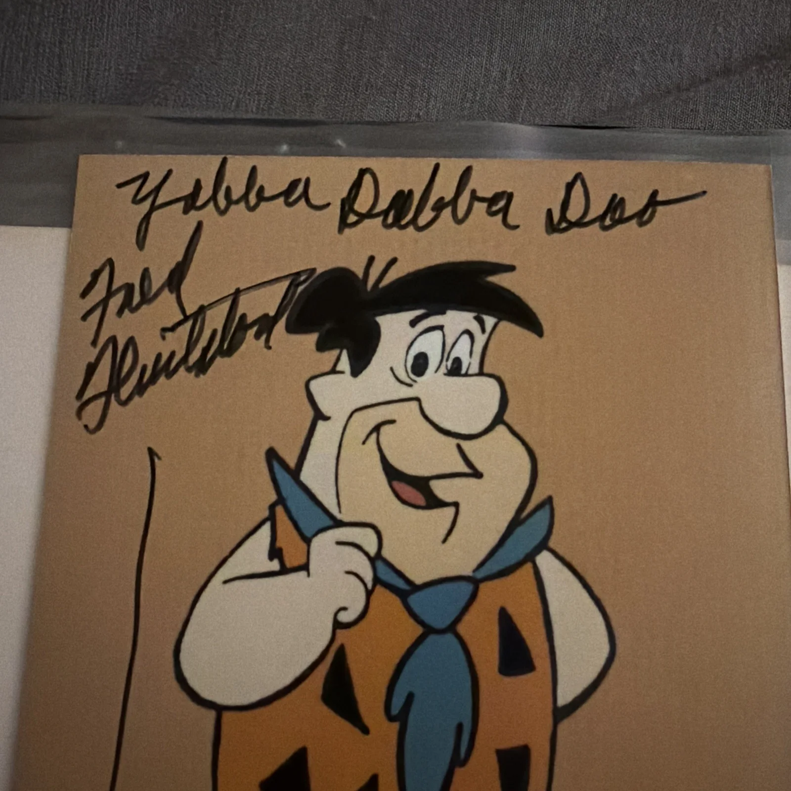 Henry Corden Signed Fred Flintstone Cartoon Art Hanna-Barbera Autograph, image 3