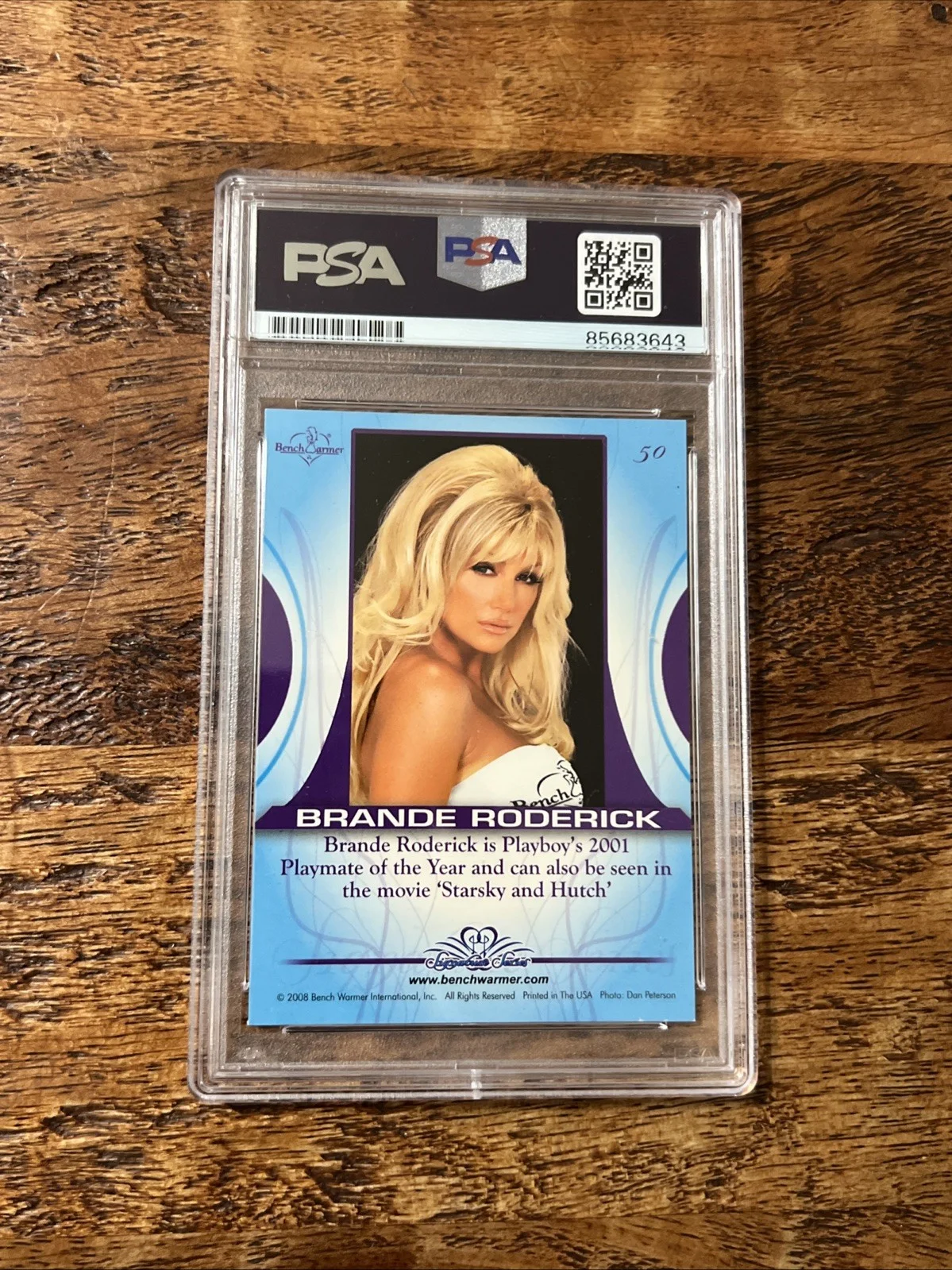 Brande Roderick — Brande Roderick IP Signed Bench Warmer Card PSA DNA Coa Slab Autographed, image 2