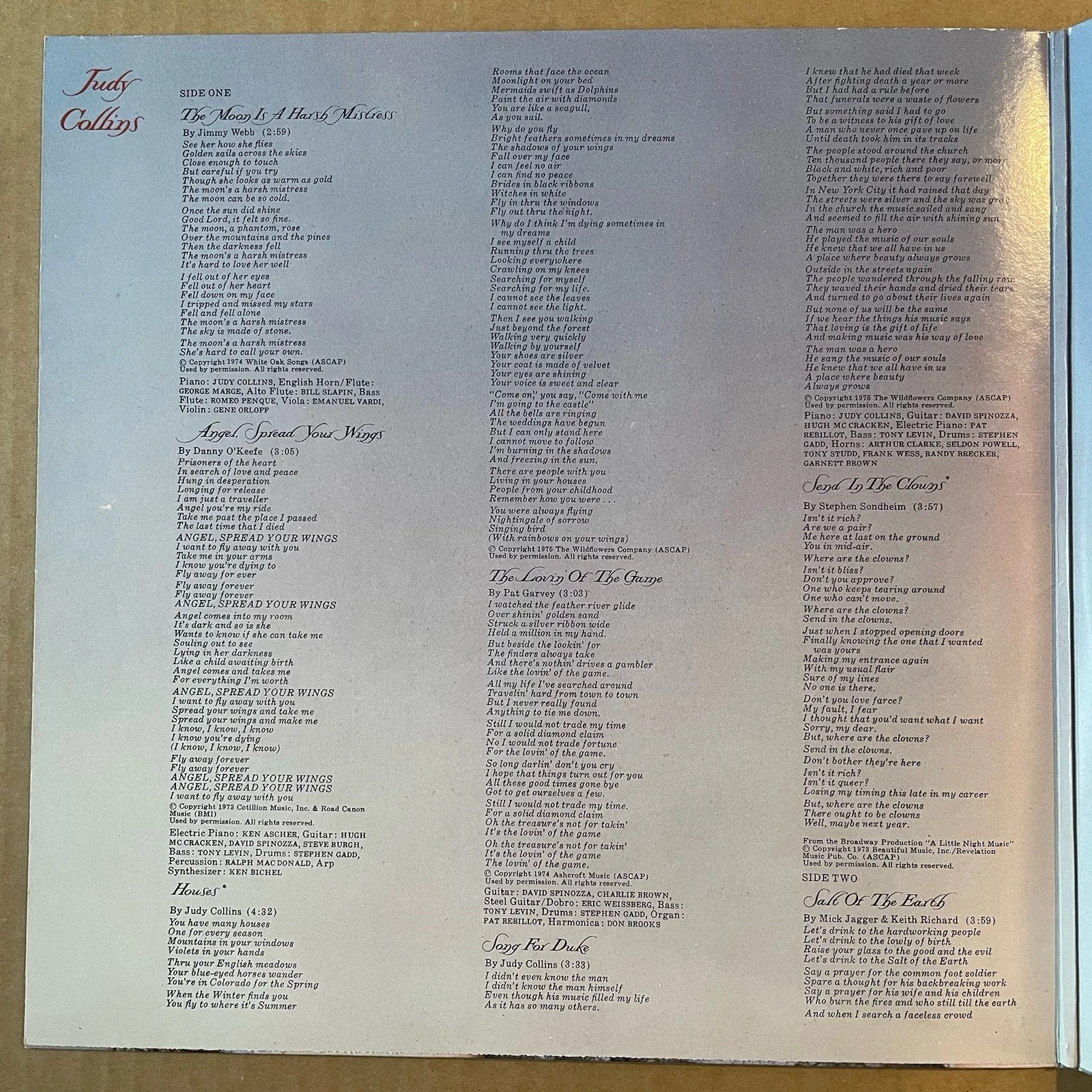 AUTOGRAPHED JUDY COLLINS SIGNED JUDITH VINYL ALBUM RECORD AUTOGRAPH, изображение 2