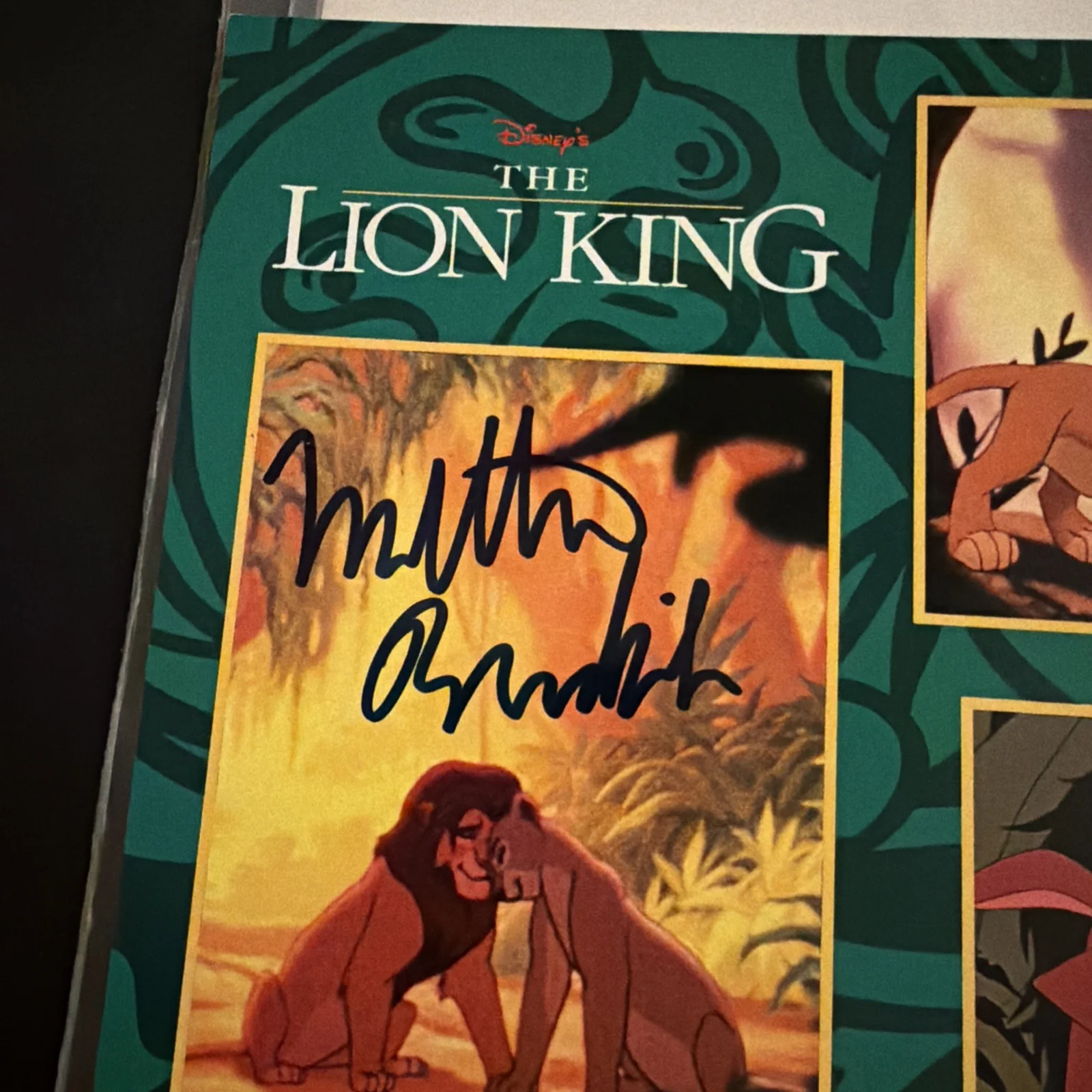 Matthew Broderick Signed Lion King Postcard Simba Disney Autograph, image 2