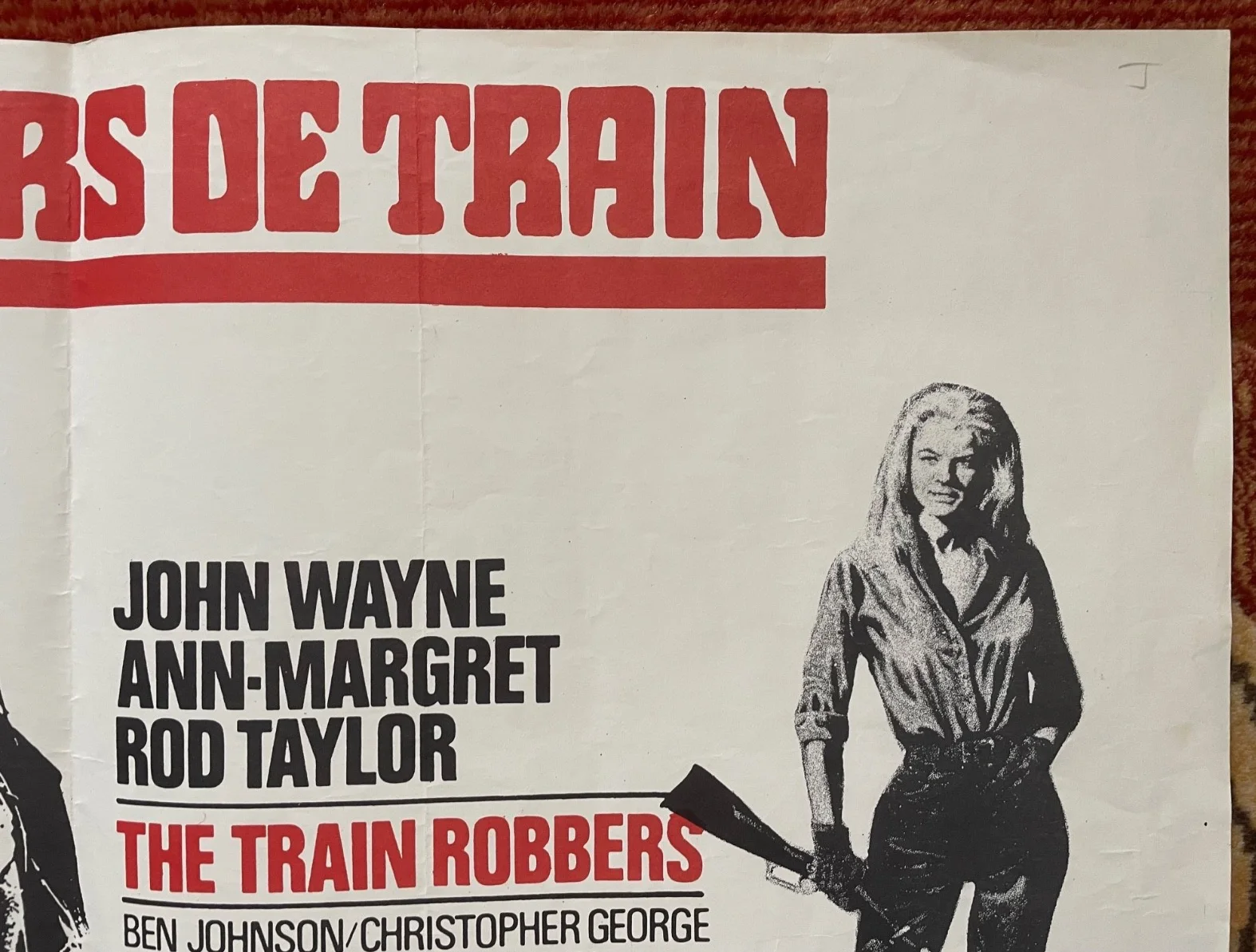 THE TRAIN ROBBERS (1973) Original Belgian Movie Poster John Wayne Ann Margret, image 2