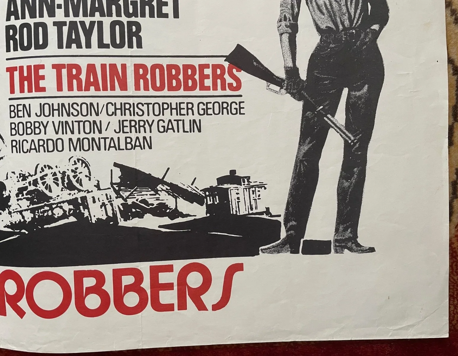 THE TRAIN ROBBERS (1973) Original Belgian Movie Poster John Wayne Ann Margret, image 3
