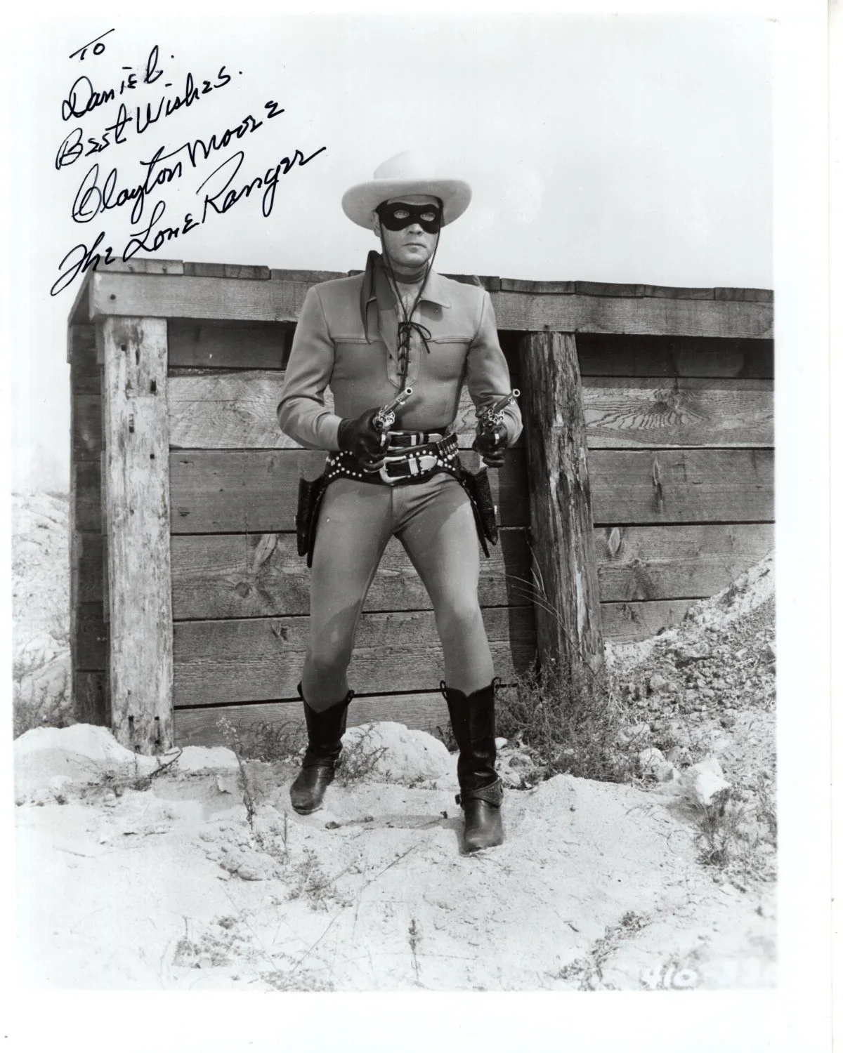Clayton Moore — CLAYTON MOORE Autographed Signed 8x10 THE LONE RANGER Photograph - To Daniel