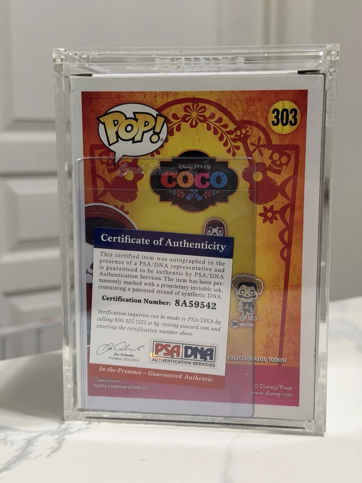 Anthony Gonzalez — Signed Anthony Gonzalez Autographed Coco Miguel Funko Pop #303 PSA COA, изображение 3