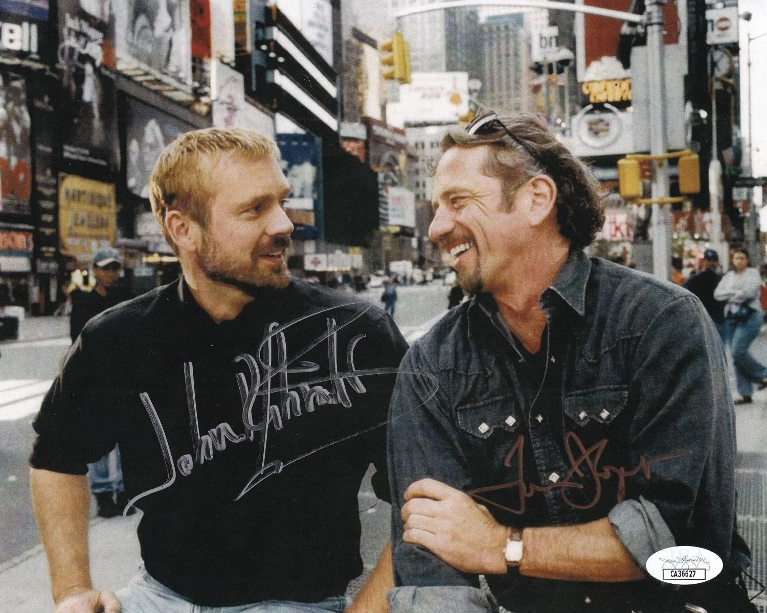 John Schneider and Tom Wopat — John Schneider and Tom Wopat Signed Sons of Anarchy 8" x 10" Television Photo