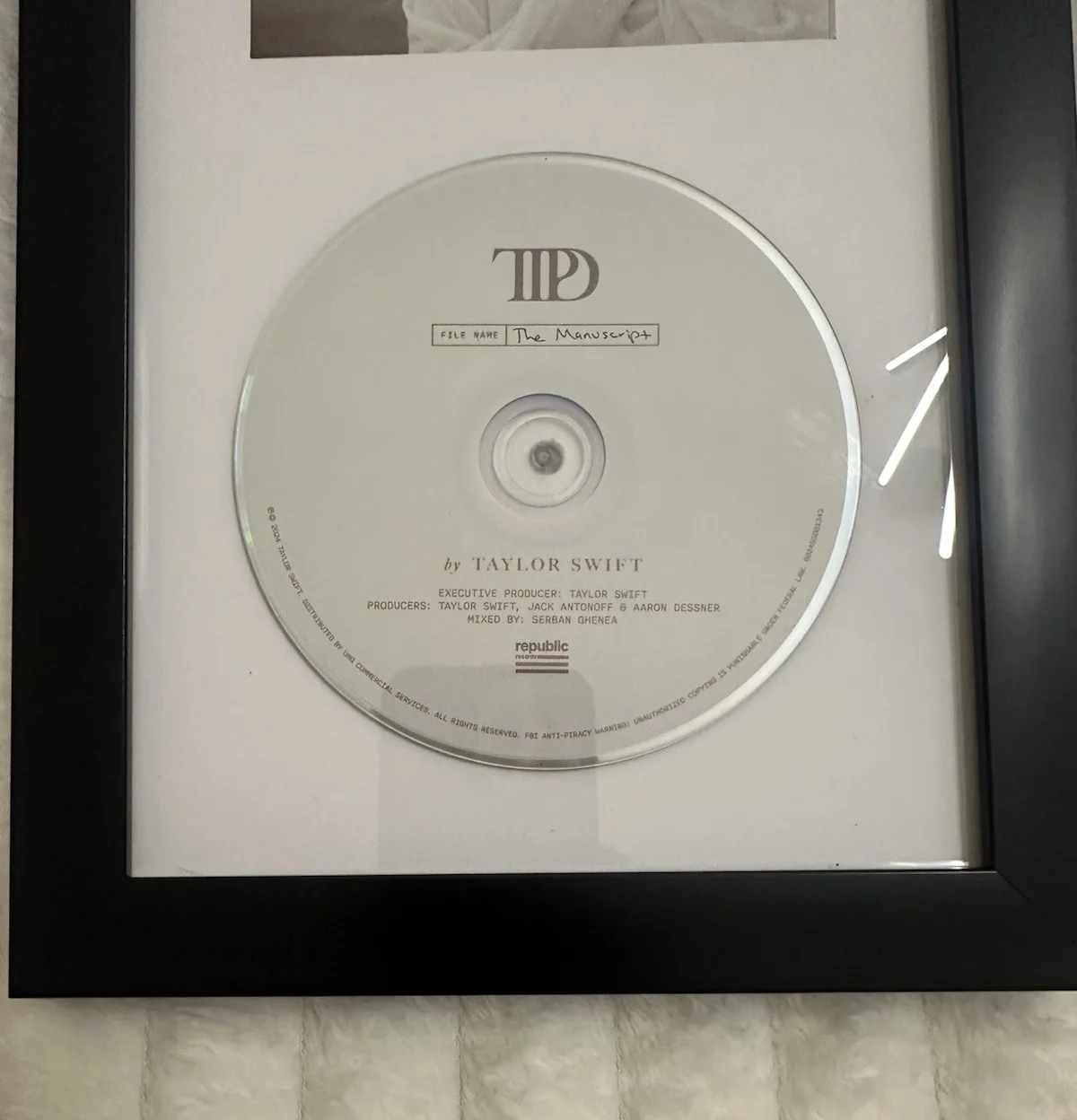 ❤️ Taylor Swift The Tortured Poets Department CD Signed And Framed ❤️, изображение 3