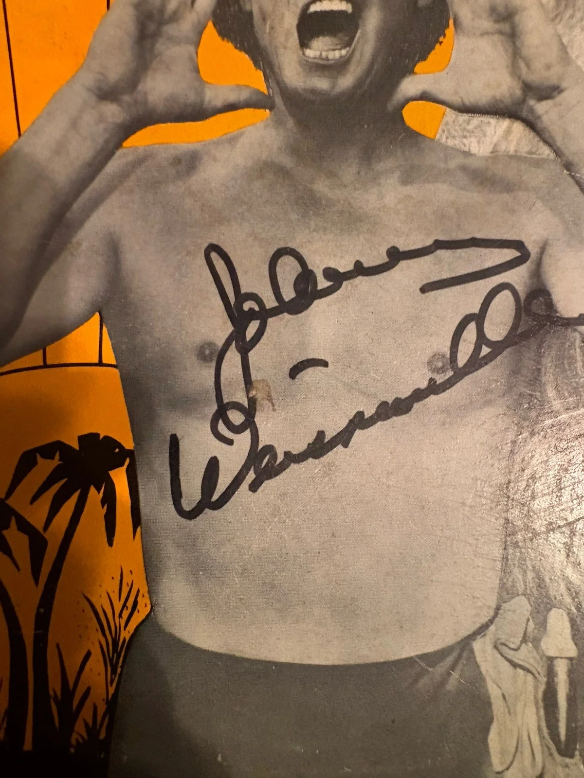 Very Rare Autographed Record Album By ￼ JOHNNY WEISSMULLER JUNGLE DISCOTHEQUE, image 3