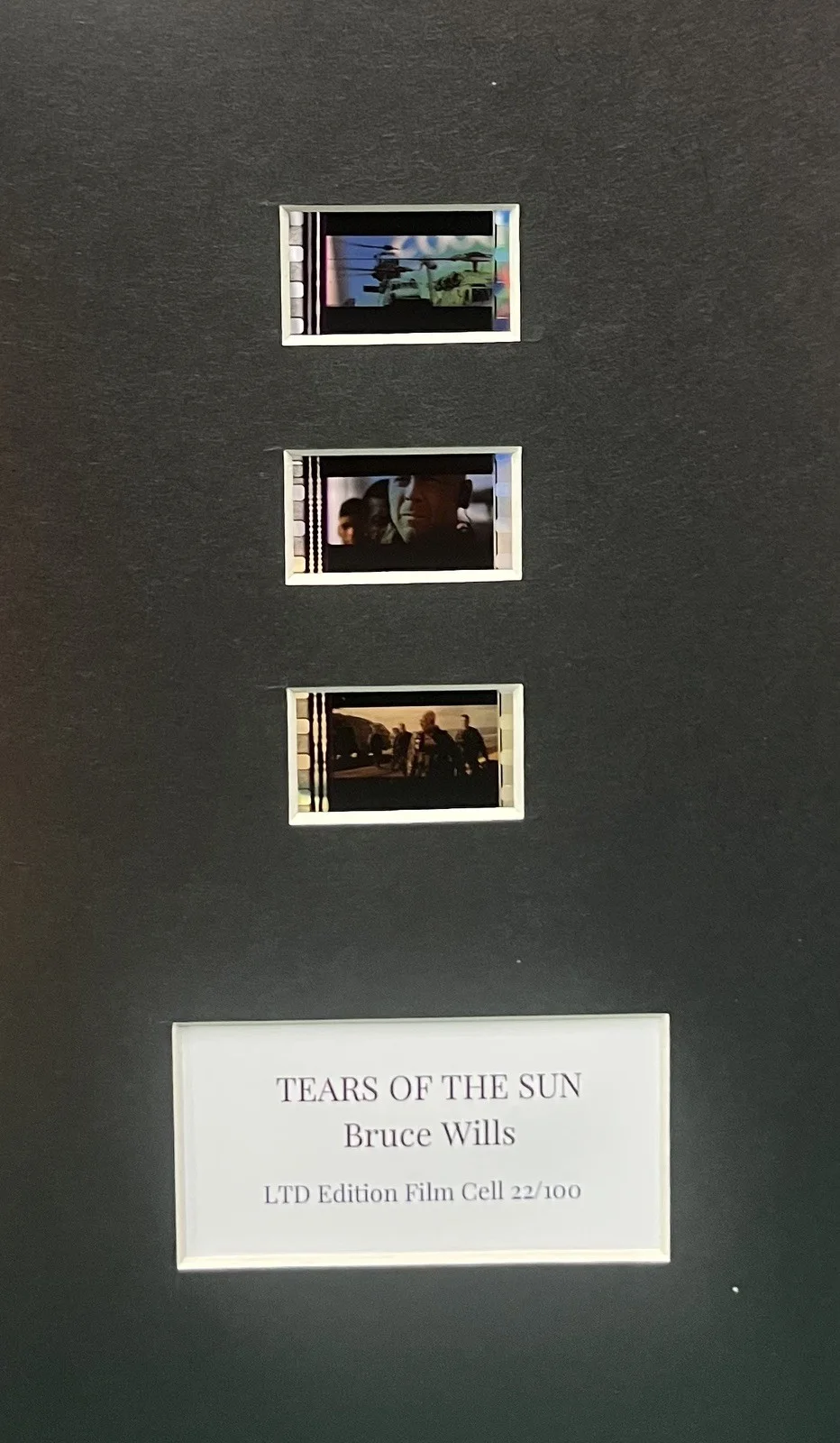 TEARS OF THE SUN 35mm Film Cell Mounted Display, image 2