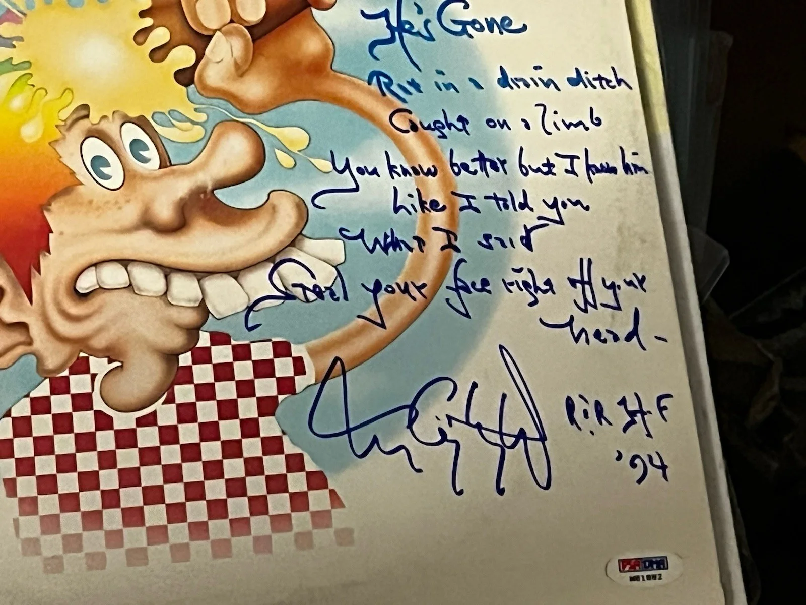 Grateful Dead Signed Europe 72’ By Bobby Weir & TC W He’s Gone Lyrics PSA/DNA!!, image 3