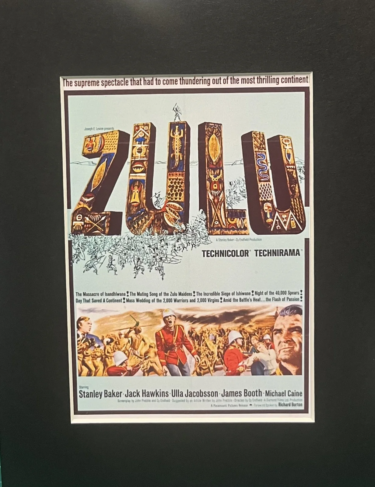 Micheal Caine ZULU . 35mm Film Cell MOUNTED Display, изображение 2