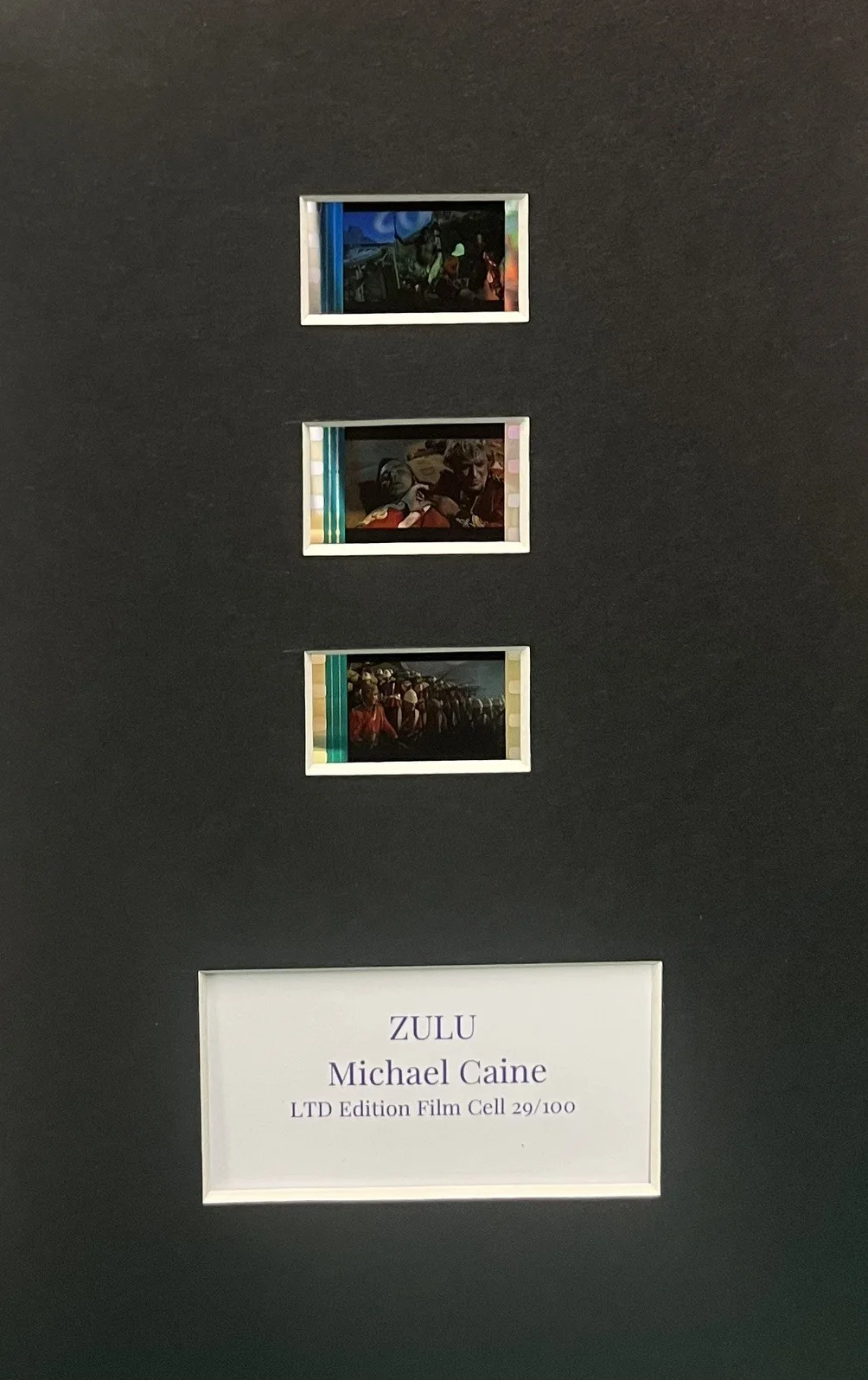 Micheal Caine ZULU . 35mm Film Cell MOUNTED Display, изображение 3
