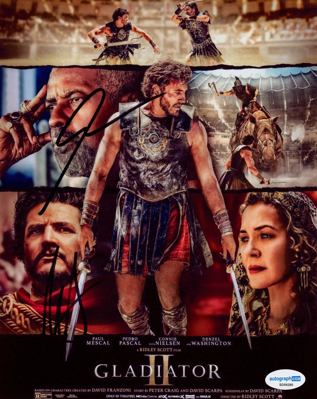FRED HECHINGER — FRED HECHINGER SIGNED 8X10 GLADIATOR II 2 PHOTO MOVIE POSTER AUTOGRAPH COA ACOA, image 2