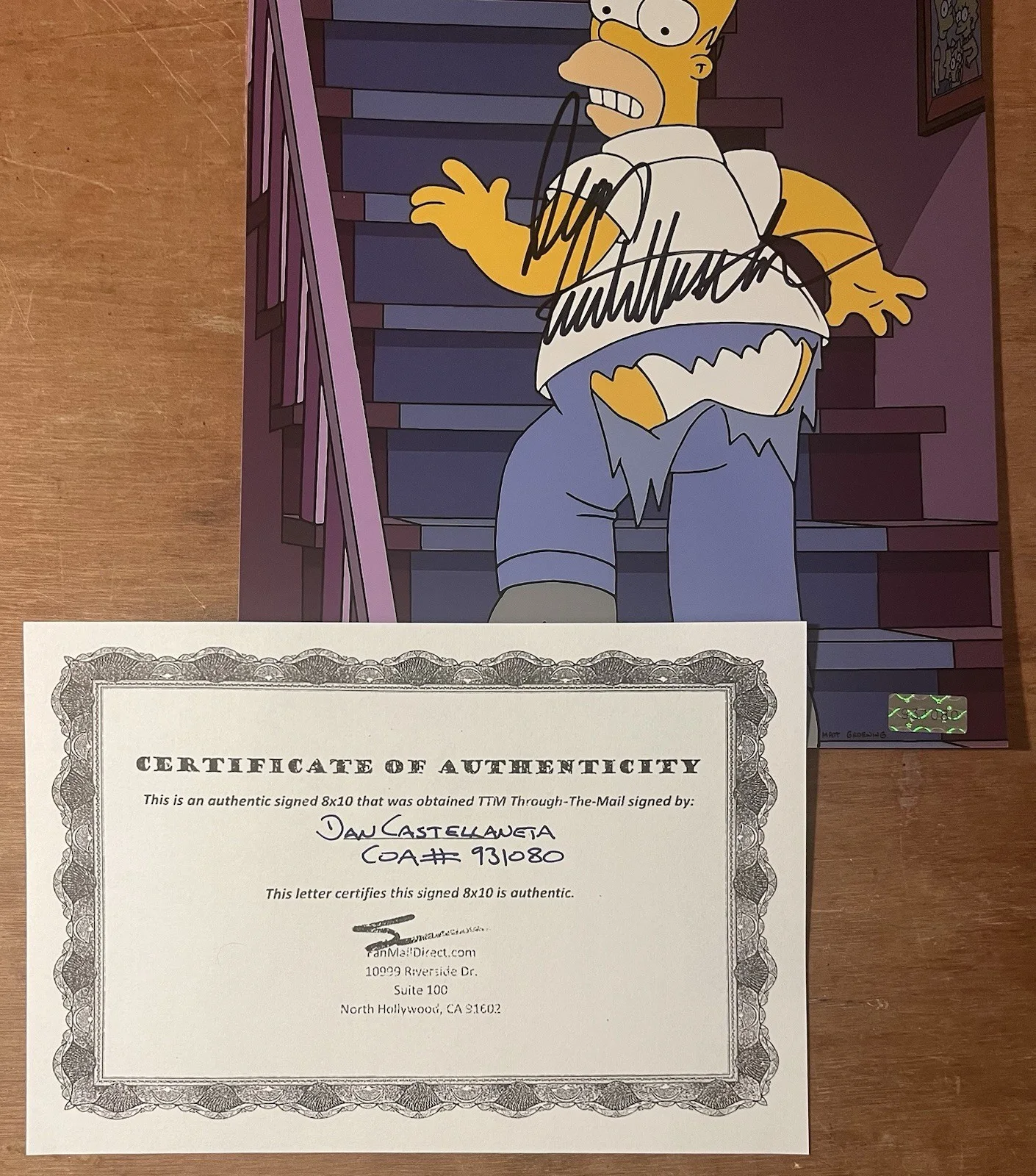 Dan Castellaneta Signed Autographed 8x10 The Simpsons Homer Photo With COA, image 2