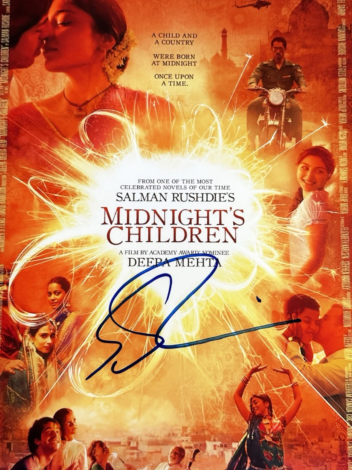 Salman Rushdie — Salman Rushdie Signed Midnight’s Children 8x10 Photo. Author The Satanic Verses, image 2