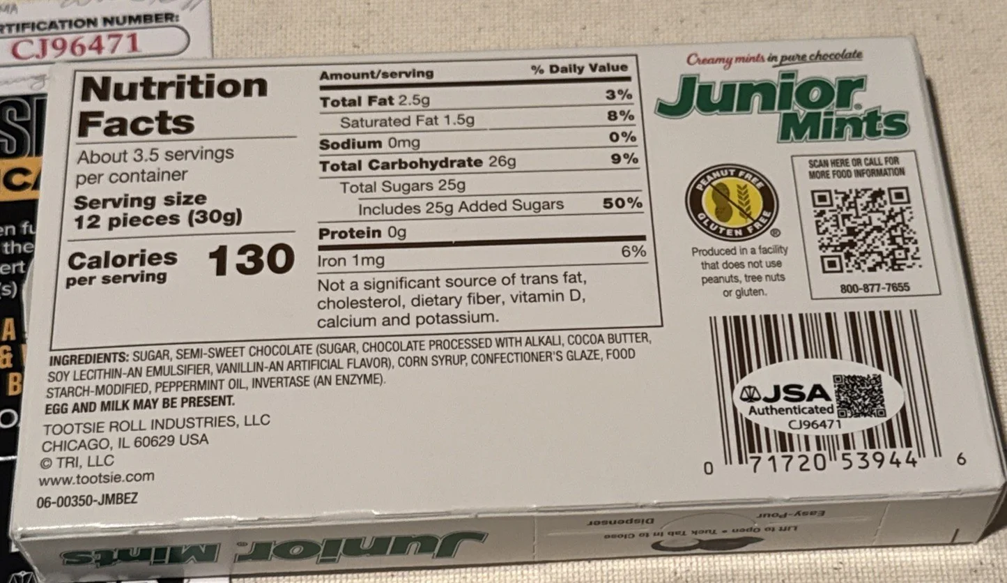 Jerry Seinfeld — Jerry Seinfeld Signed Autographed Junior Mints Candy Box JSA COA (A), image 3