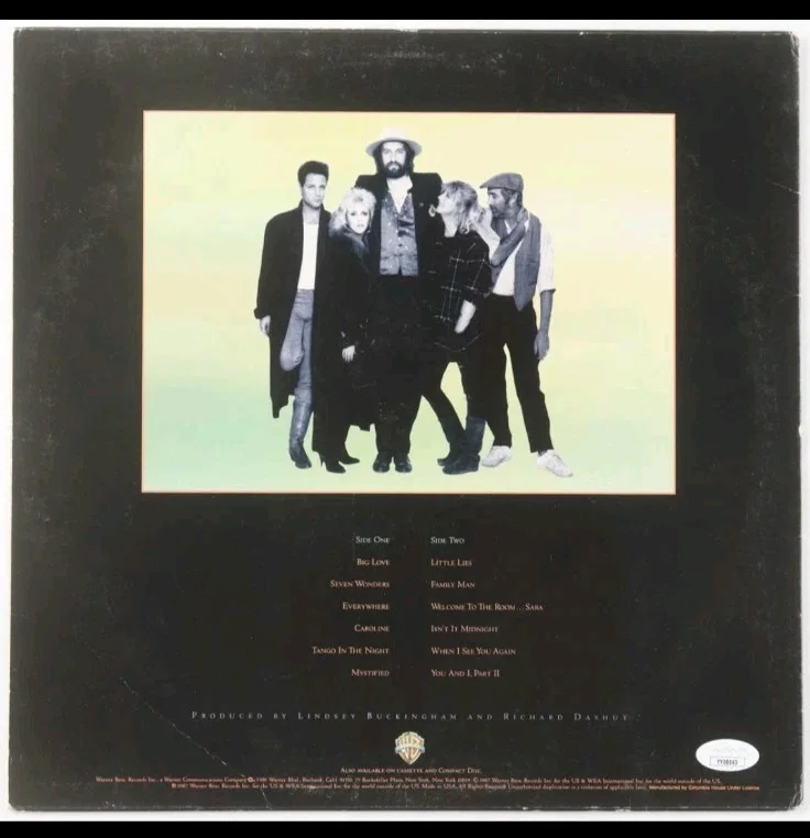 Fleetwood Mac Signed By 3 Vinyl Tango In The Night JSA LOA RARE, image 5