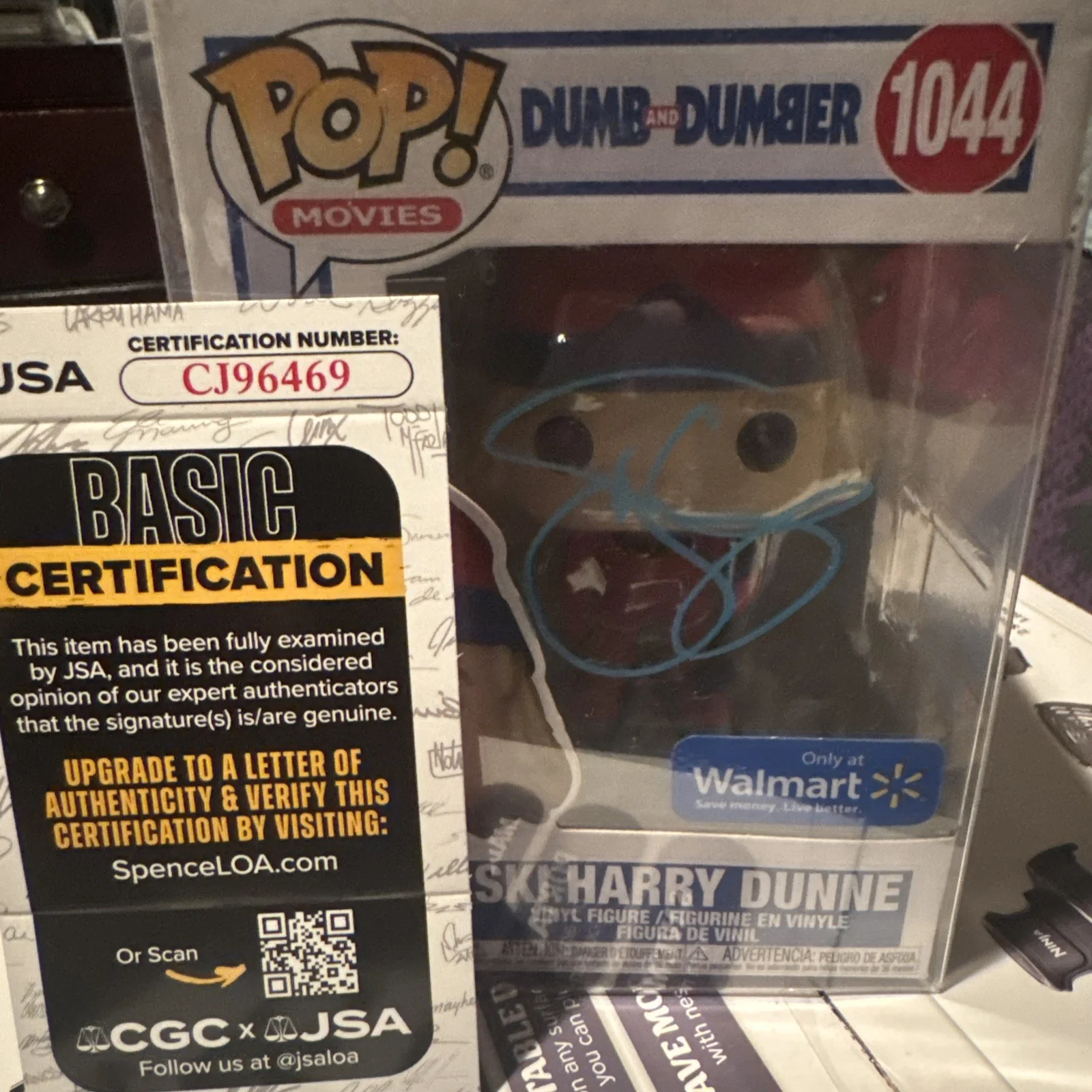 Jeff Daniels — Jeff Daniels signed Funko Pop 1044 Dumb & Dumber Ski Harry Dunne JSA coa, изображение 5