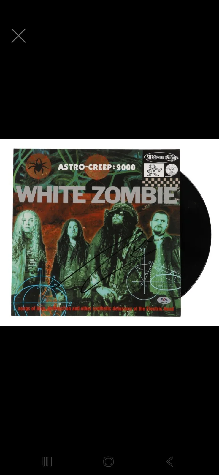 ROB ZOMBIE SIGNED WHITE ZOMBIE ASTRO-CREEP: 2000 VINYL Album PSA COA, изображение 2