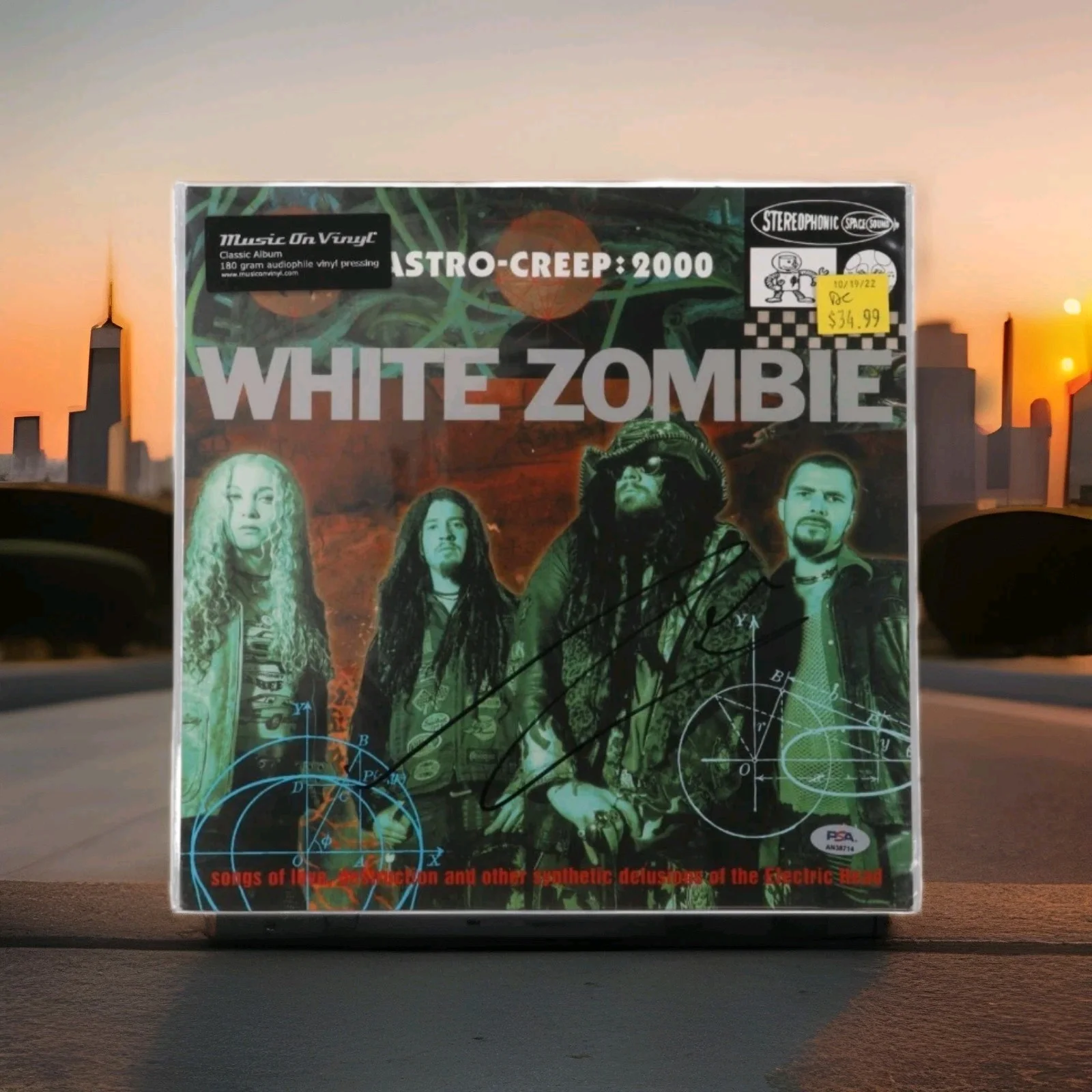 ROB ZOMBIE SIGNED WHITE ZOMBIE ASTRO-CREEP: 2000 VINYL Album PSA COA, изображение 4
