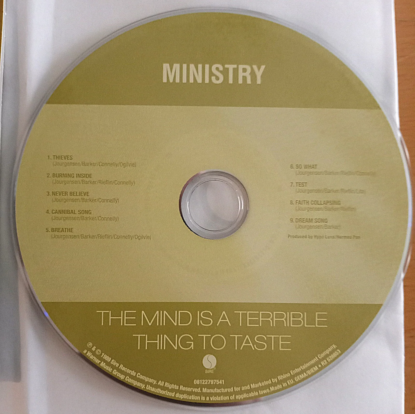 Ministry The Mind is a Terrible Thing to Taste signed cardboard sleeve edition, image 3