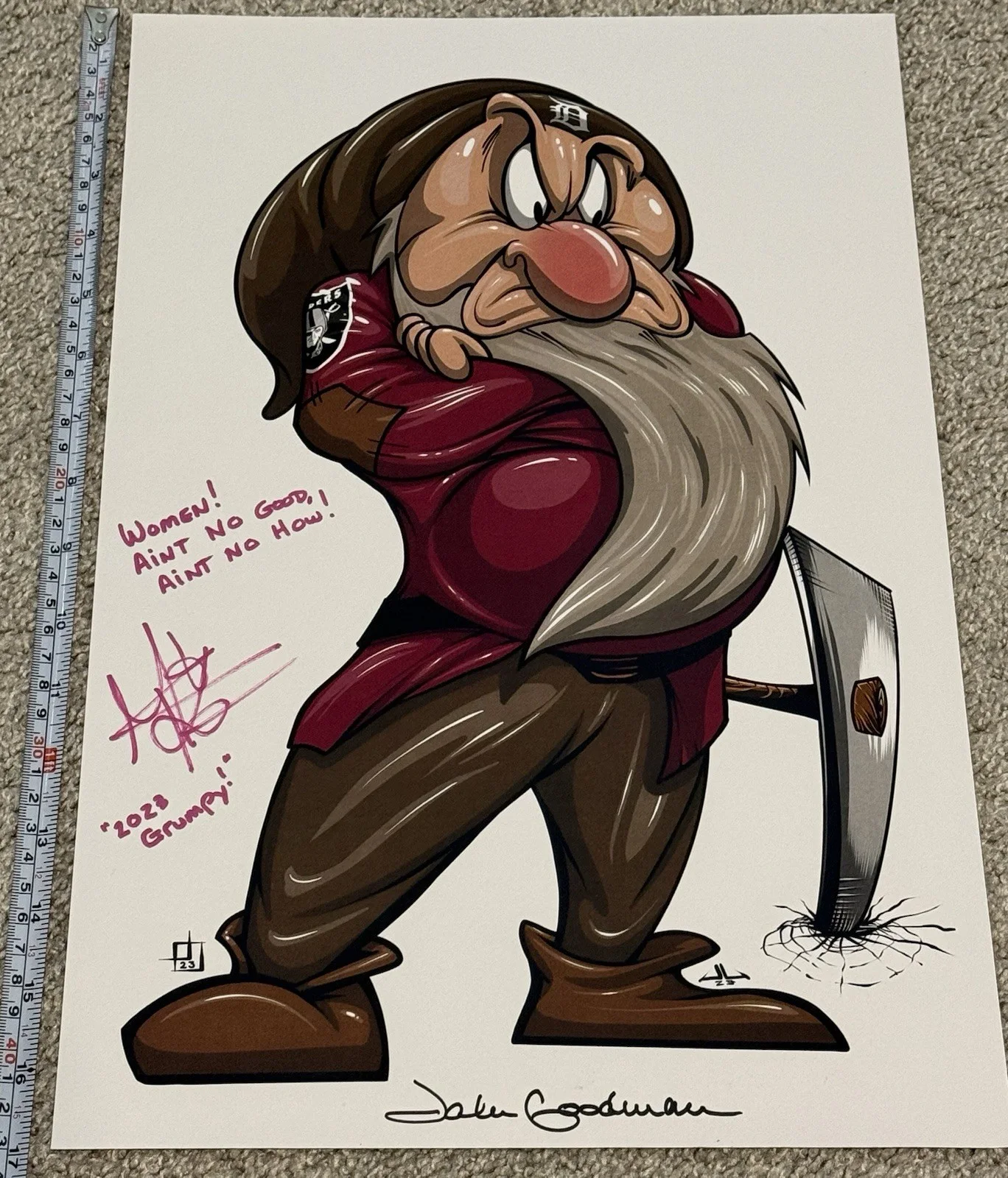Martin Klebba — Martin Klebba Hand Signed 11x17 Grumpy litho Disney Snow White