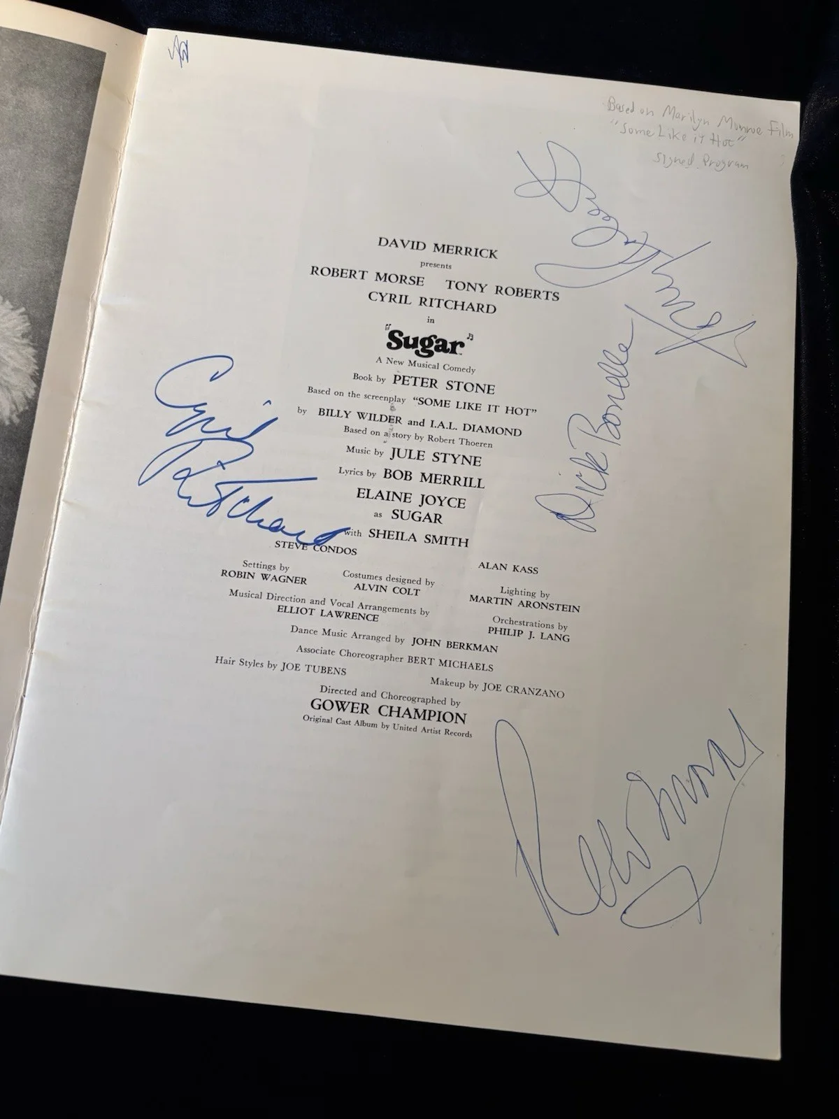 Broadway program. “Sugar”: A New Musical Comedy (1972, SIGNED by cast members), image 2
