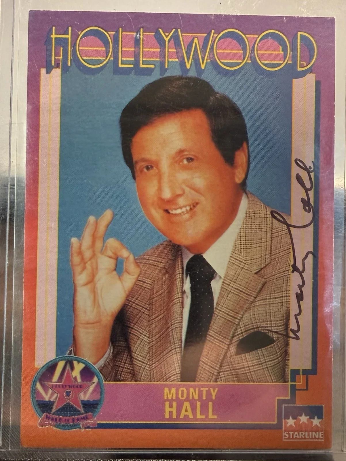 Monty Hall — Monty Hall Signed 1991 Starline Hollywood Card Autograph
