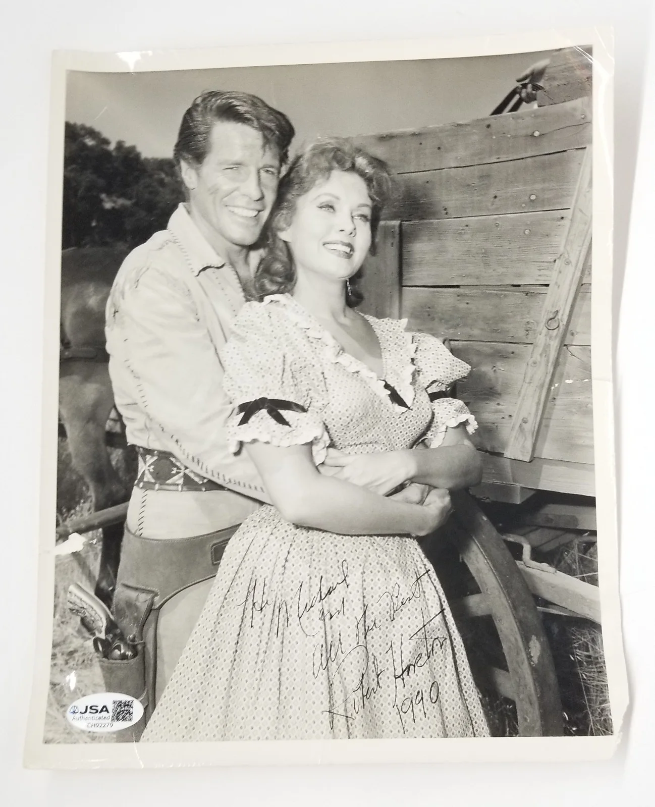 Robert Horton — Robert Horton REAL hand SIGNED Wagon Trail Promo Photo JSA COA Autographed