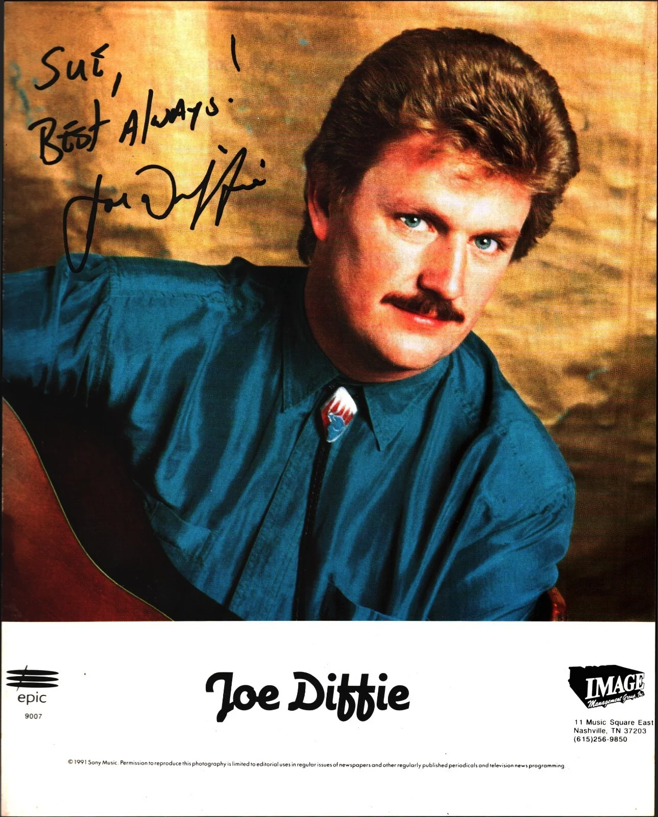 Joe Diffie — Vtg Autographed Signed Joe Diffie Promotional 8x10 Press Photo Country Music