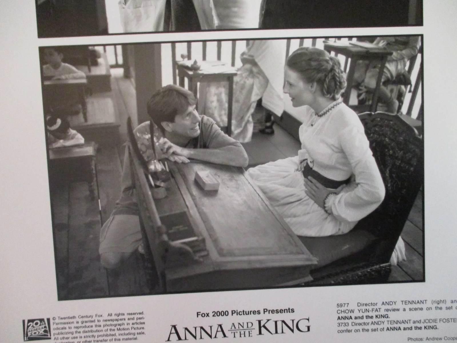 Jodie Foster/Chow Yun-Fat/Andy Tennant(ANNA AND THE KING)1999 8 x 10 B & W Photo, изображение 2